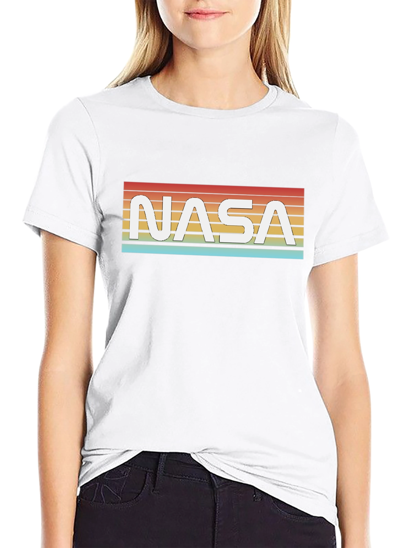 Retro NASA Graphic Black T-Shirt