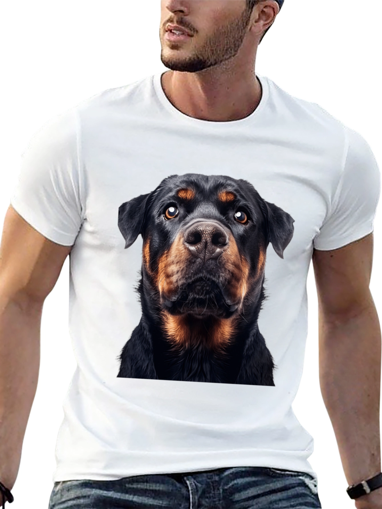 Rottweiler Dog Graphic Black T-Shirt