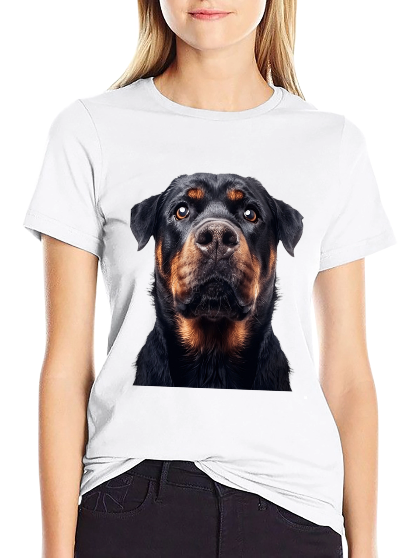 Rottweiler Dog Graphic Black T-Shirt