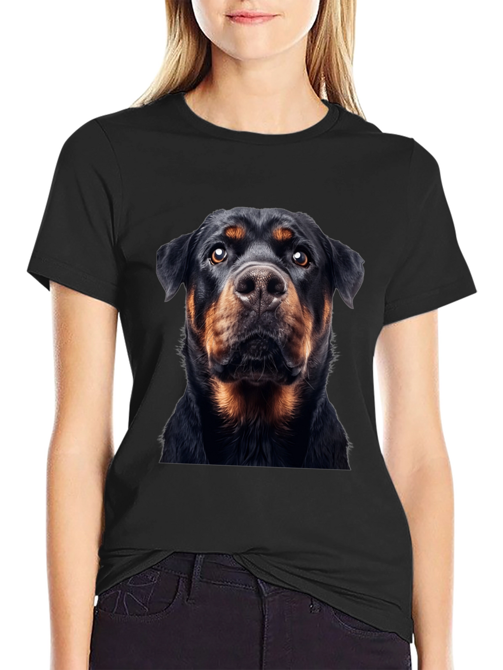 Rottweiler Dog Graphic Black T-Shirt