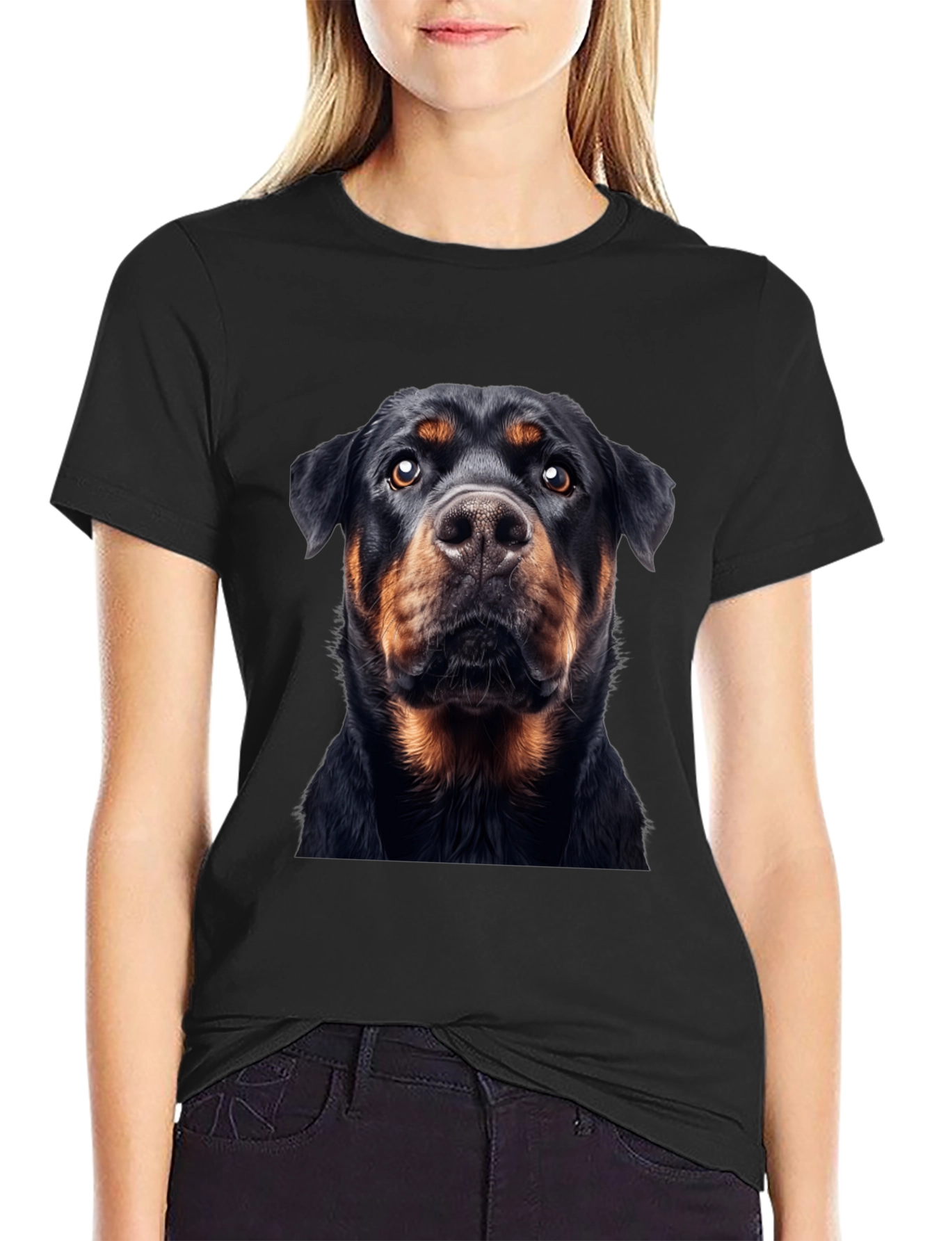 Rottweiler Dog Graphic Black T-Shirt