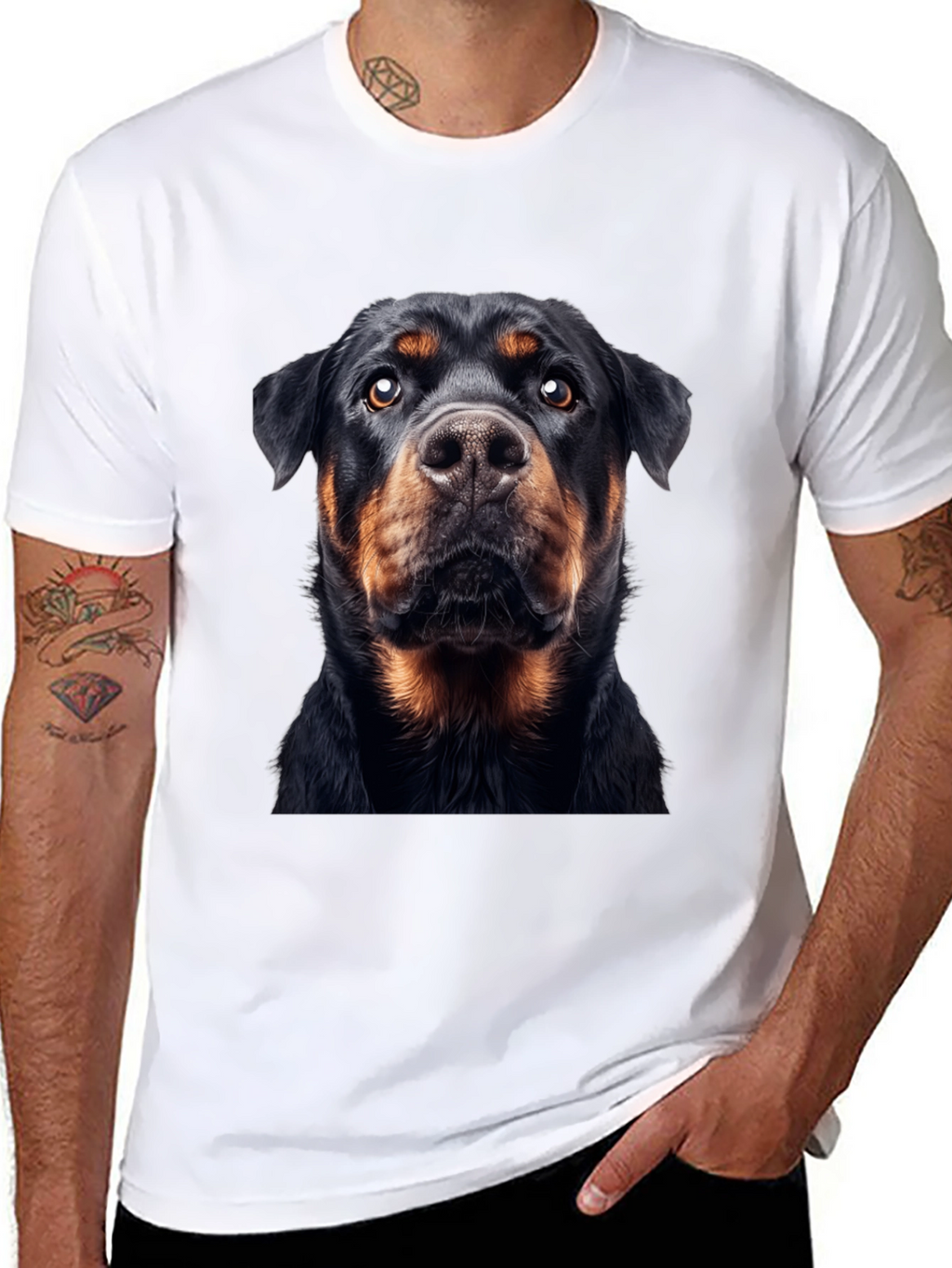 Rottweiler Dog Graphic Black T-Shirt