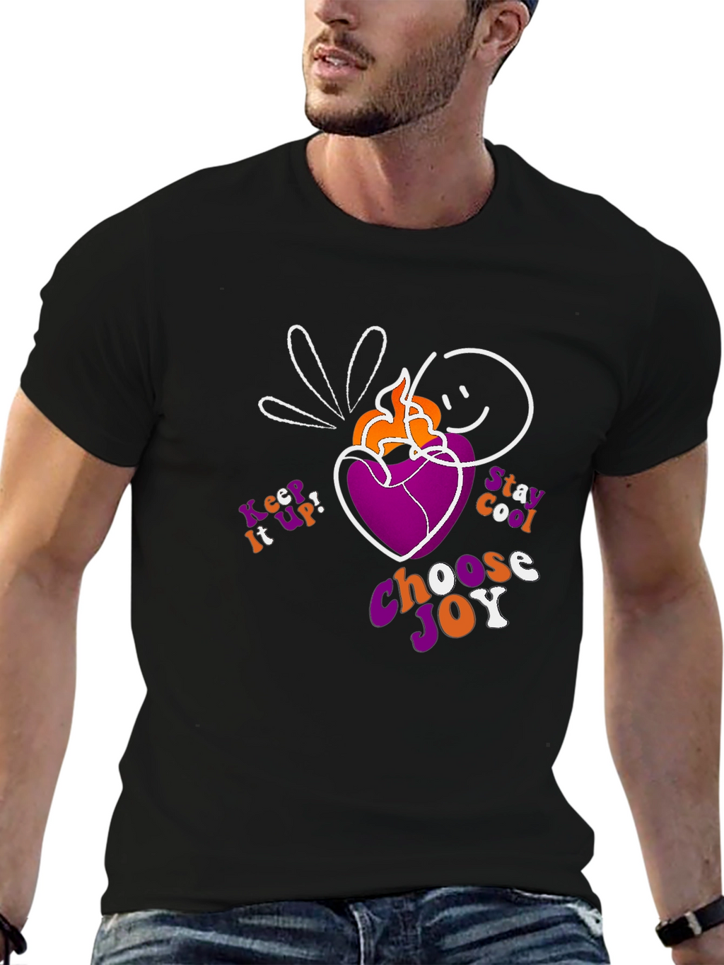 Choose Joy Graphic T-Shirt - Black Cotton Tee