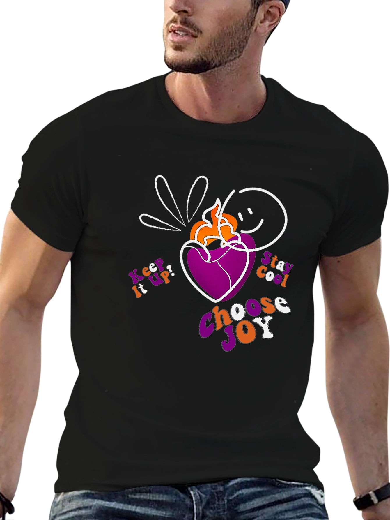 Choose Joy Graphic T-Shirt - Black Cotton Tee