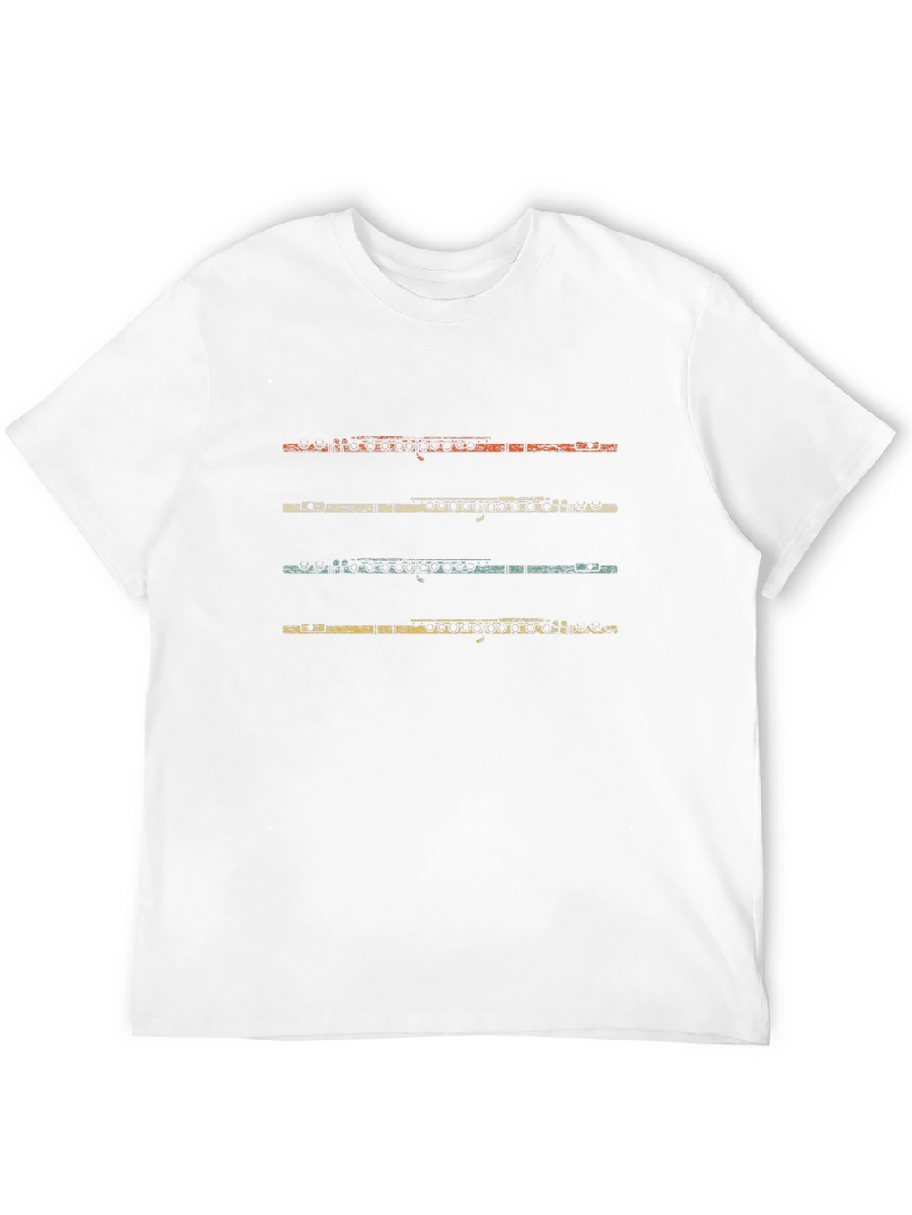 Retro Flute Player Black T-Shirt