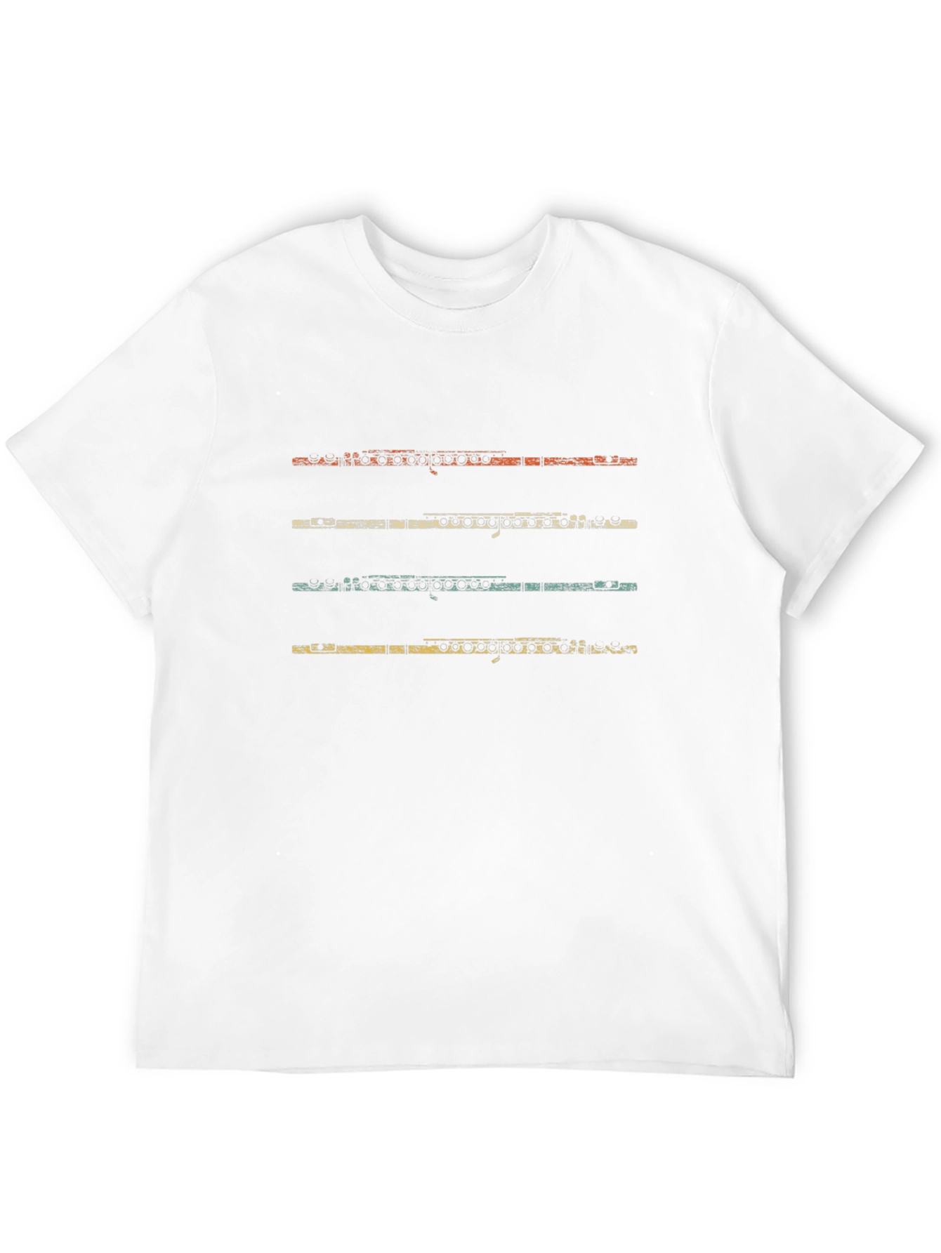 Retro Flute Player Black T-Shirt