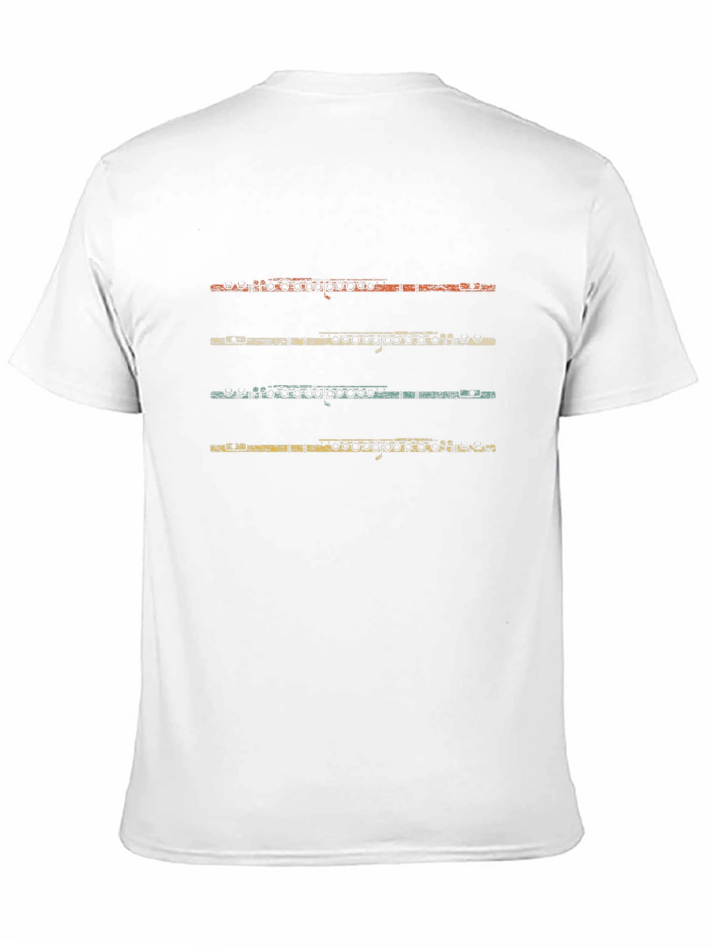 Retro Flute Player Black T-Shirt