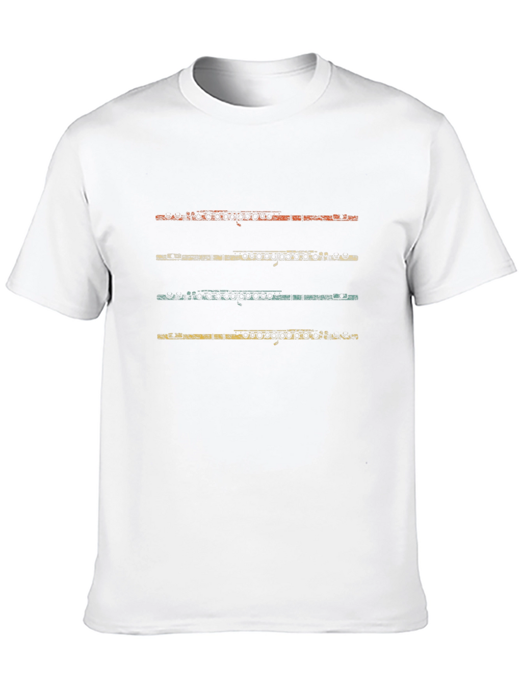 Retro Flute Player Black T-Shirt