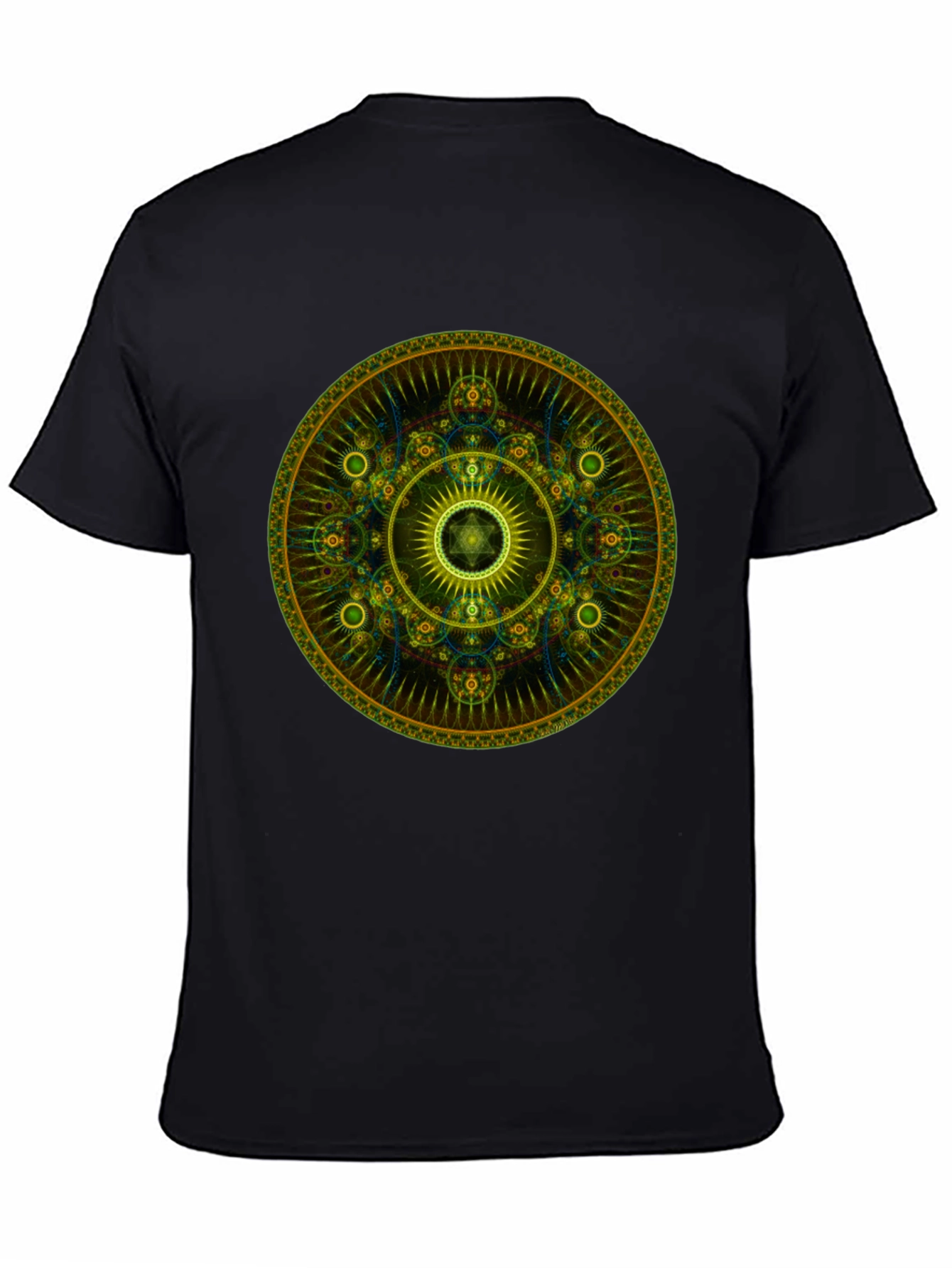 Geometric Mandala Graphic Tee - Stylish Mens Black T-Shirt