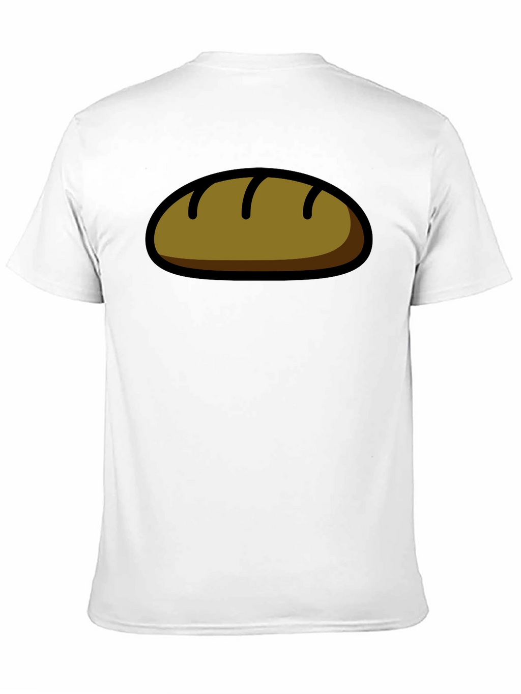Funny Bread Cartoon Graphic T-Shirt - Black