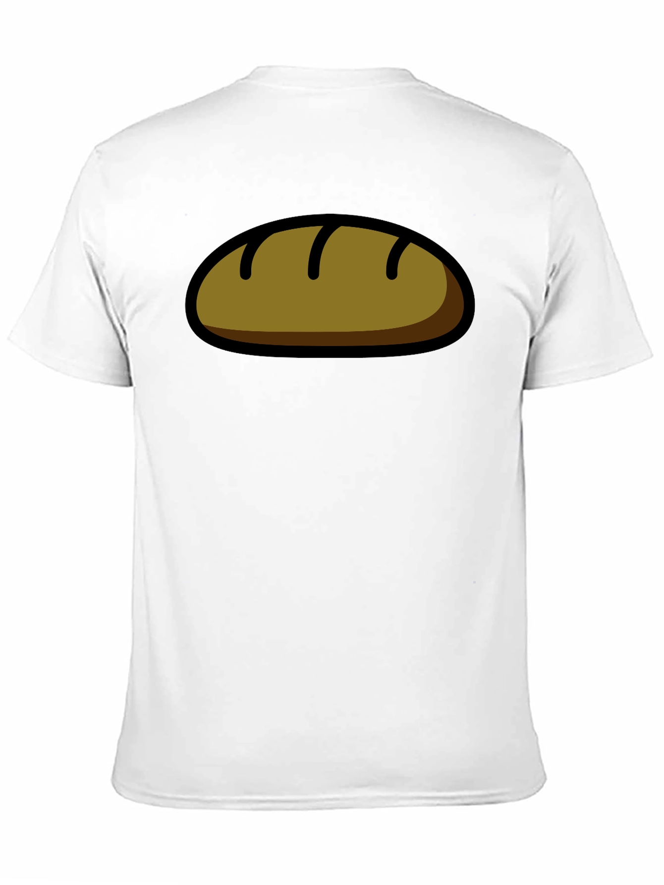 Funny Bread Cartoon Graphic T-Shirt - Black