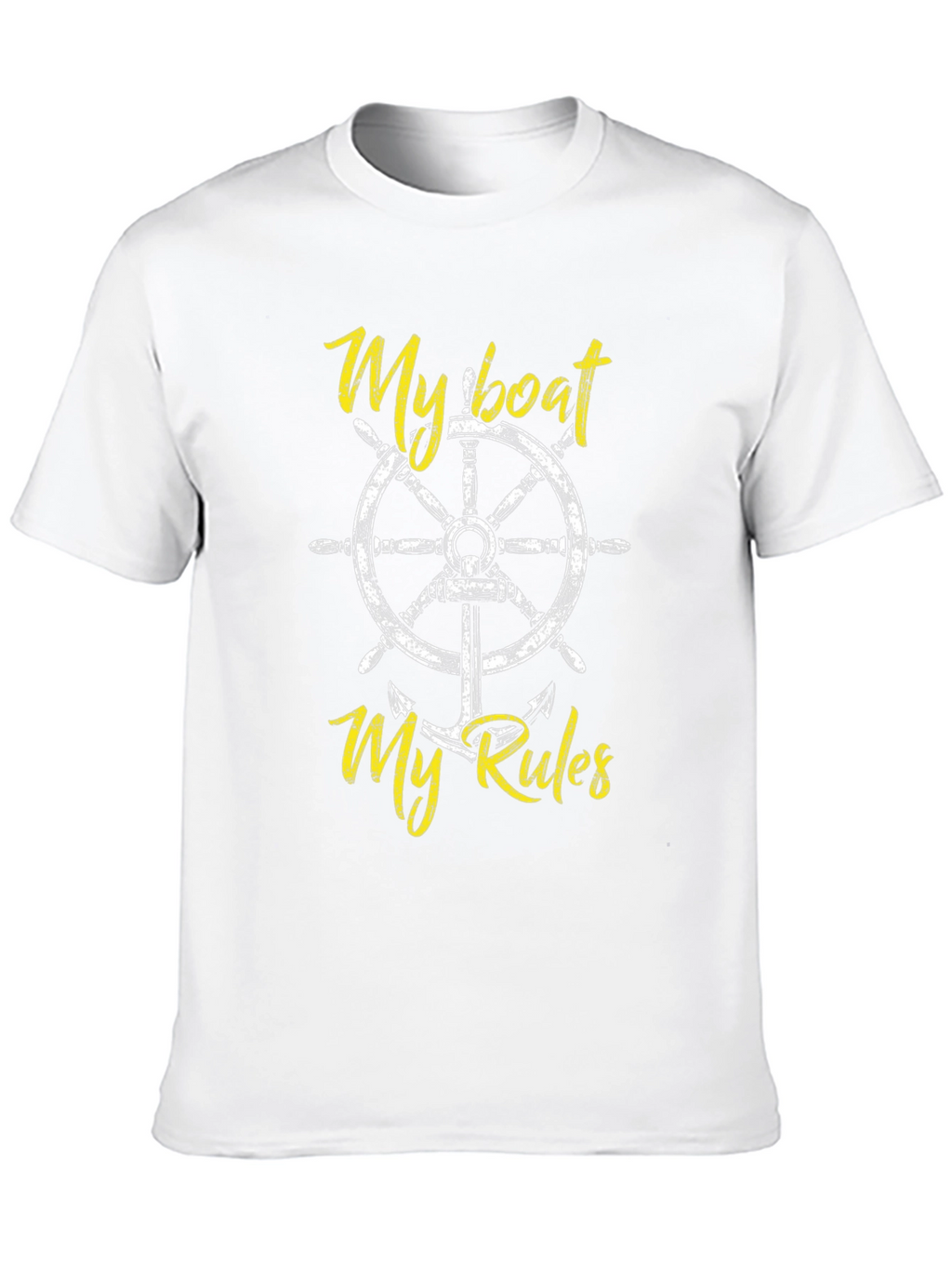 My Boat My Rules Black Cotton T-Shirt