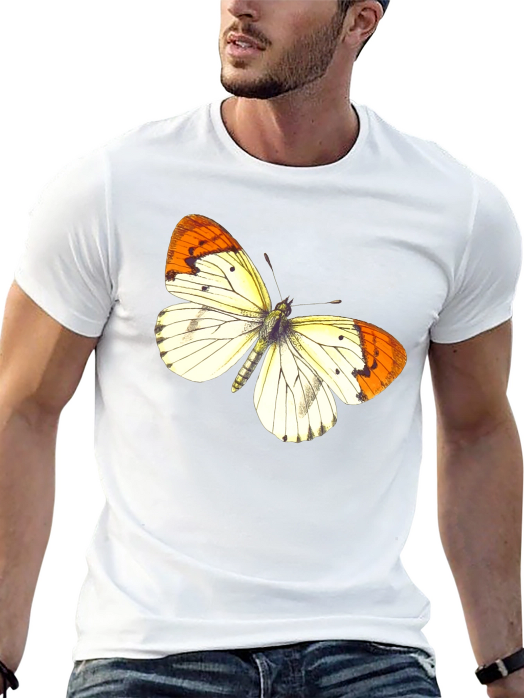 Butterfly Graphic Print Black T-Shirt