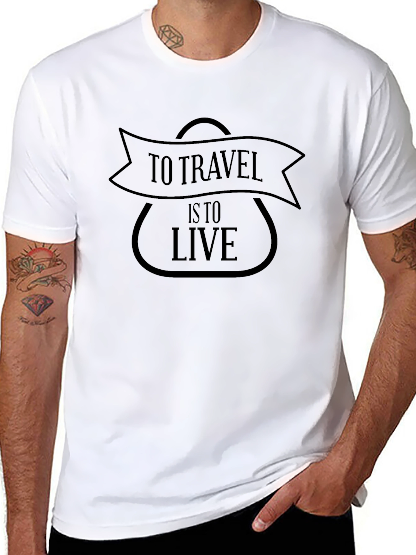 Travel Lifestyle Black Graphic T-Shirt