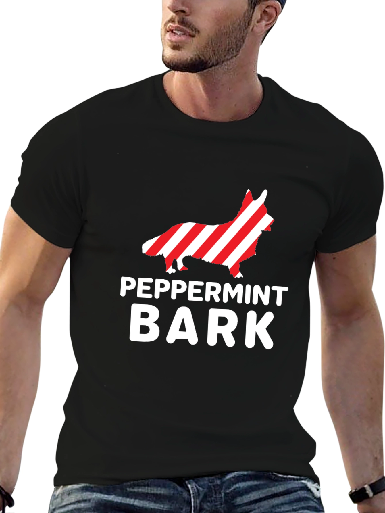 Peppermint Bark Dog Graphic Tee - Holiday Gift