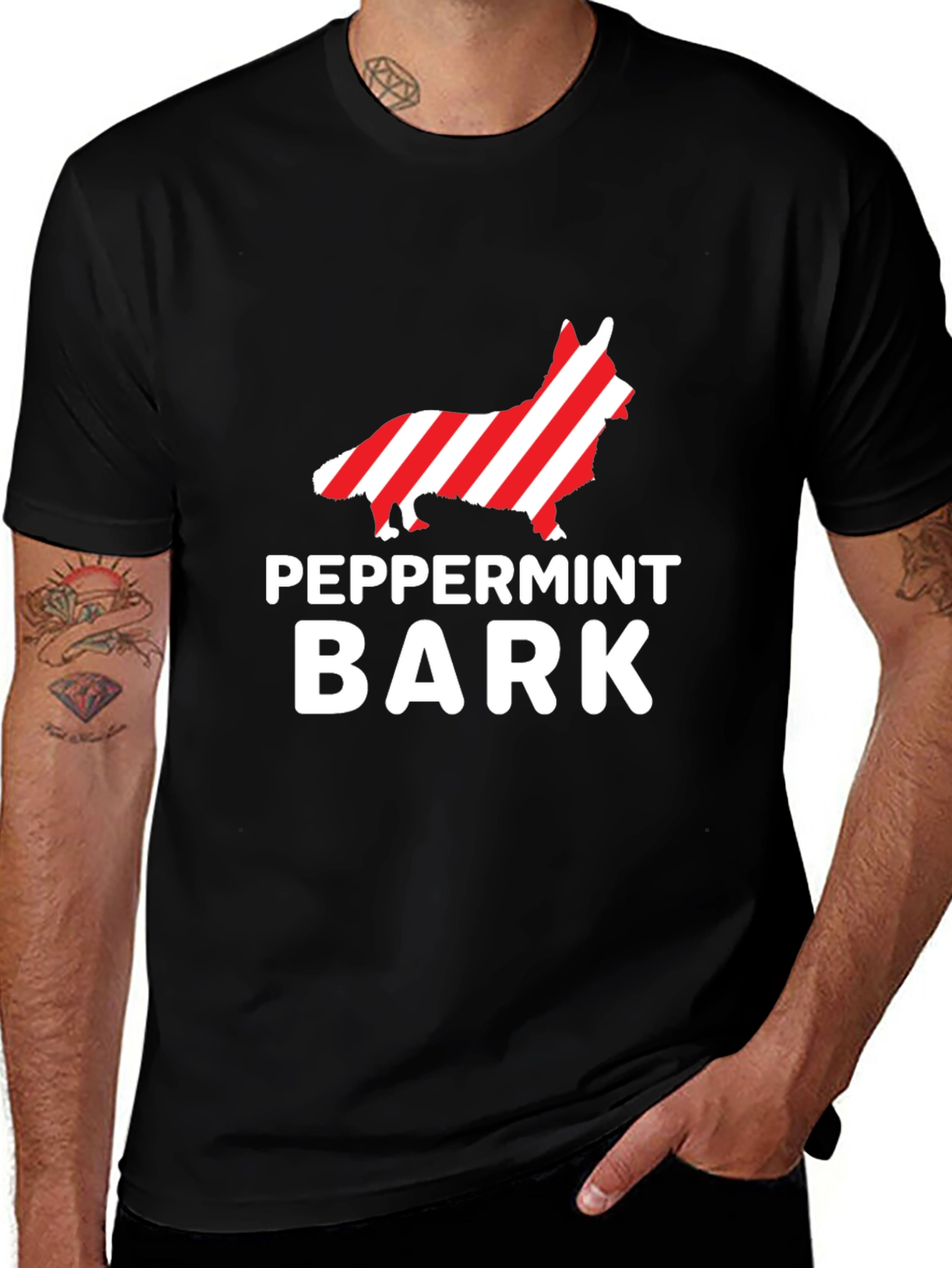 Peppermint Bark Dog Graphic Tee - Holiday Gift