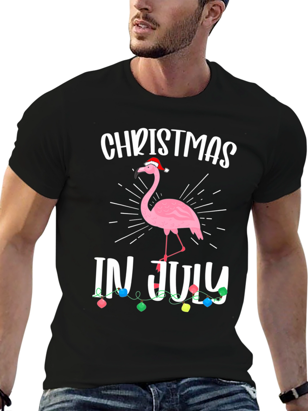 Christmas in July Flamingo T-Shirt