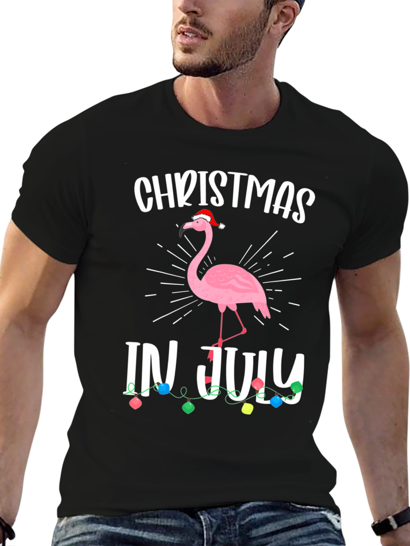 Christmas in July Flamingo T-Shirt