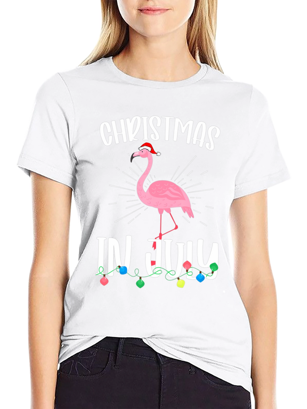 Christmas in July Flamingo T-Shirt