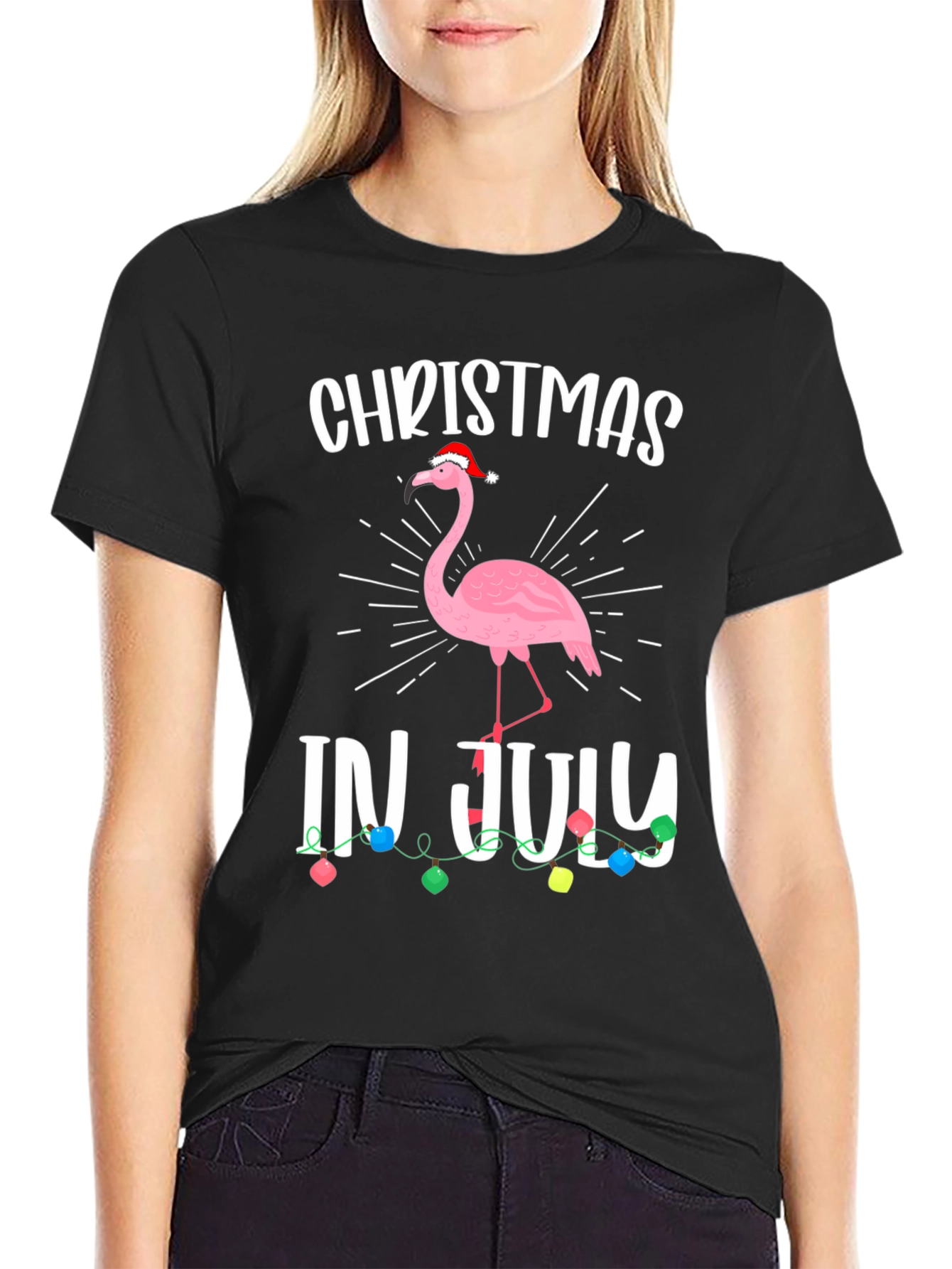 Christmas in July Flamingo T-Shirt
