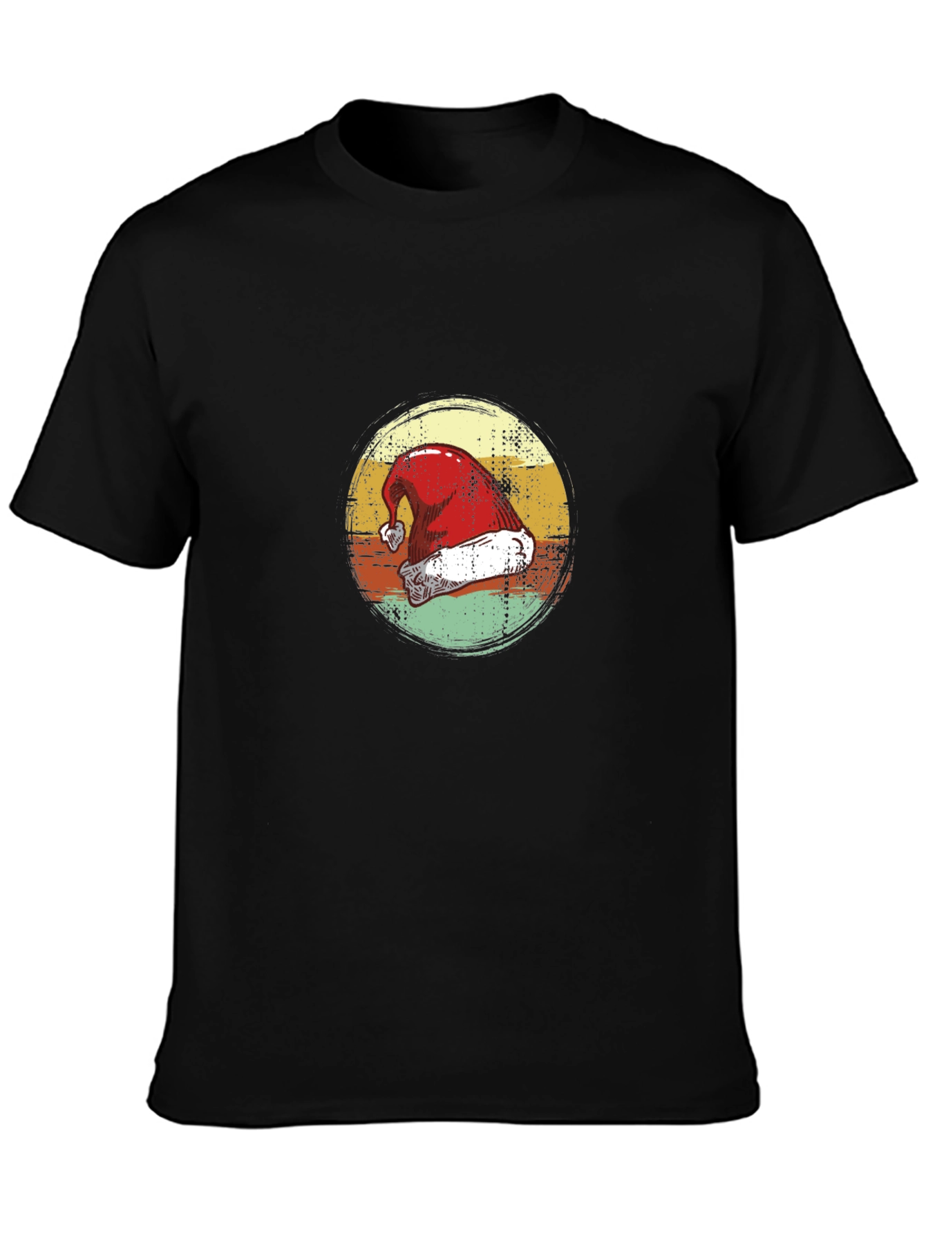 Retro Santa Hat Graphic Tee - Holiday Style