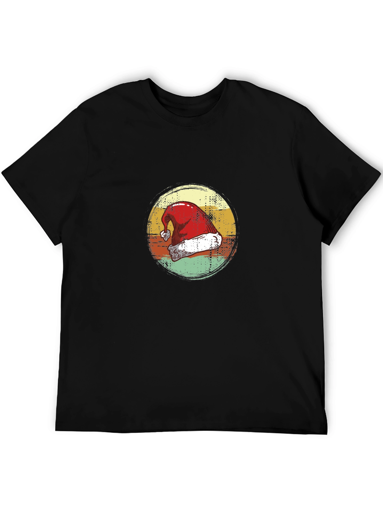 Retro Santa Hat Graphic Tee - Holiday Style