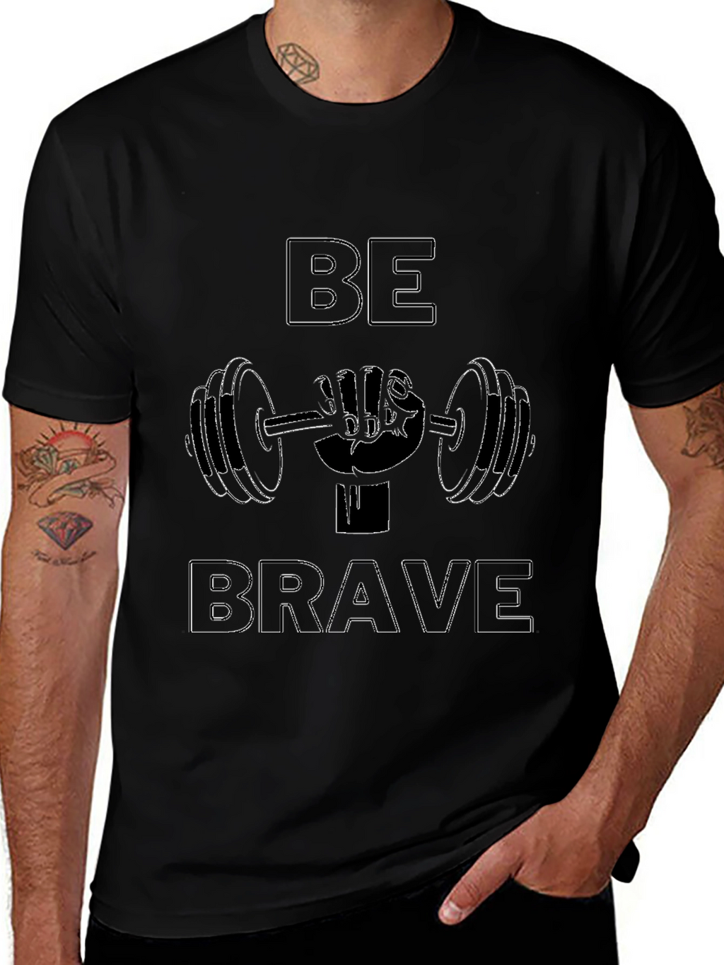 Be Brave Graphic T-Shirt - Black