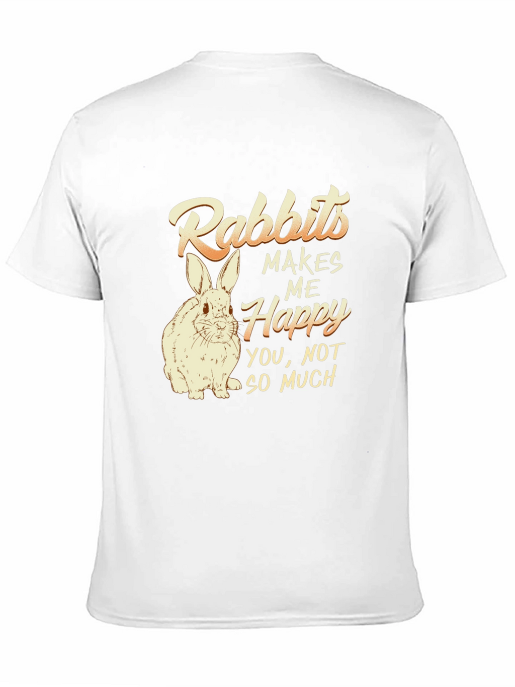 Rabbits Make Me Happy Mens Black T-Shirt