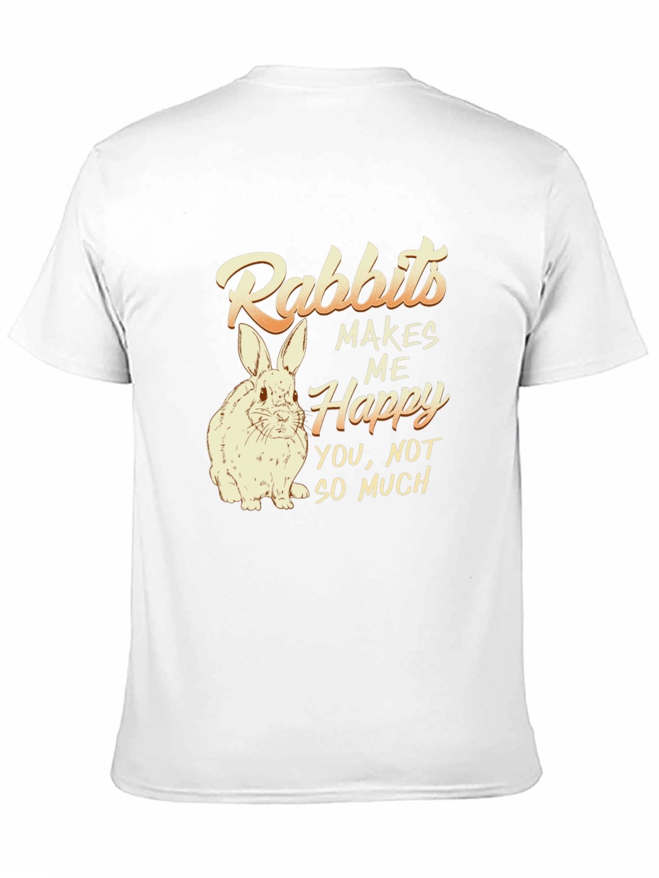 Rabbits Make Me Happy Mens Black T-Shirt