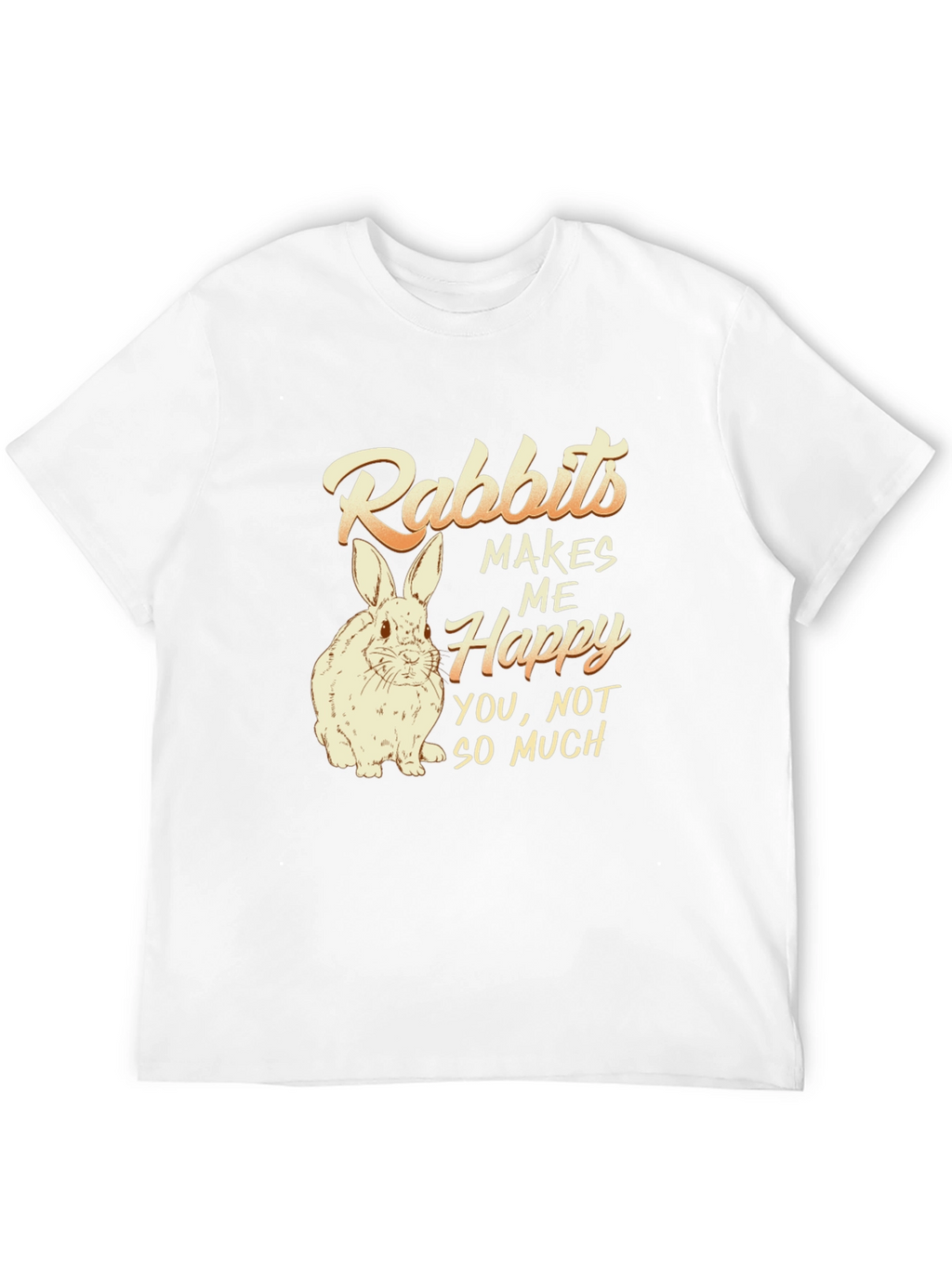 Rabbits Make Me Happy Mens Black T-Shirt