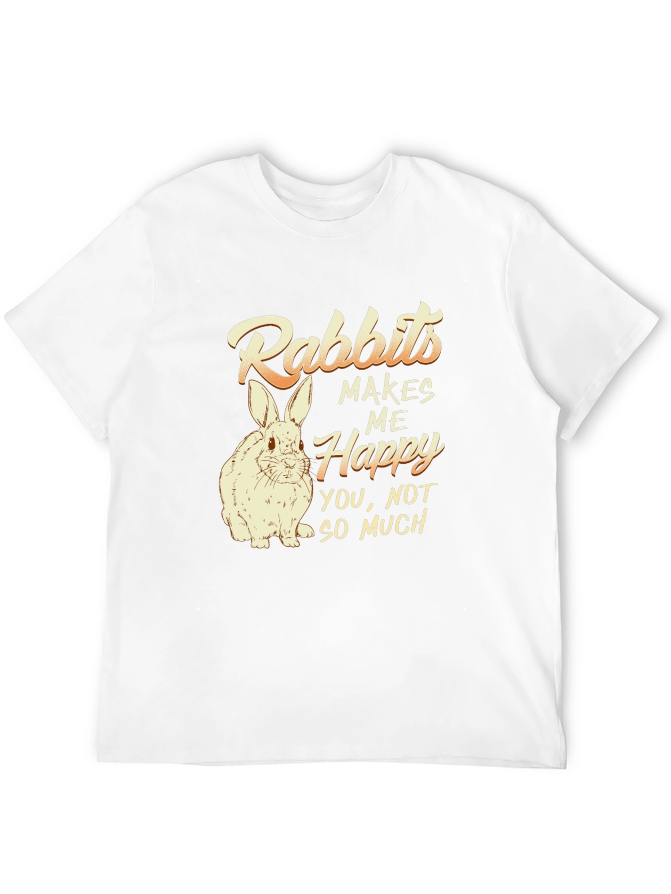 Rabbits Make Me Happy Mens Black T-Shirt