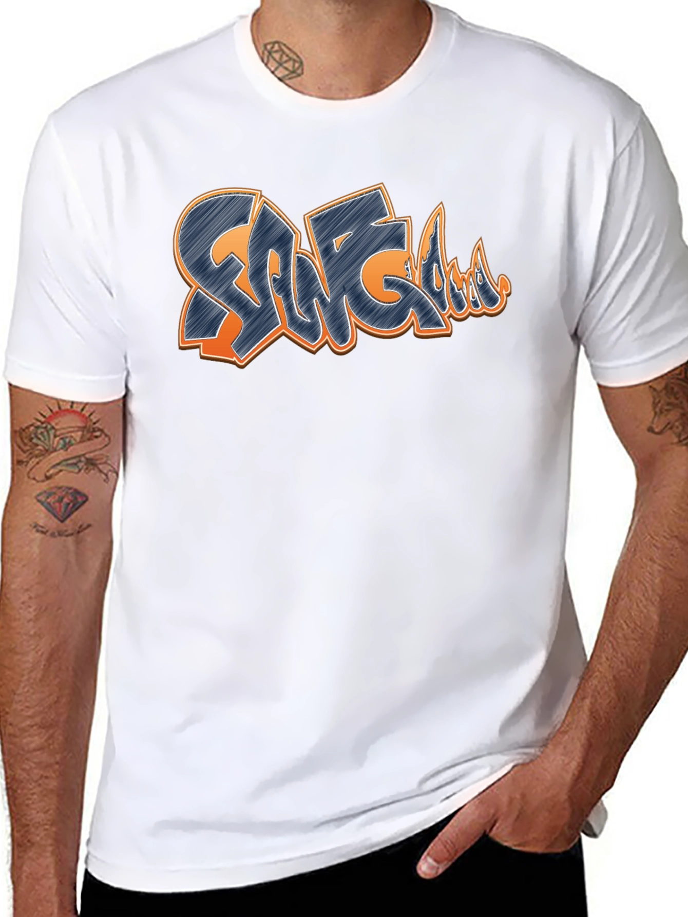 Graffiti Style Design T-Shirt - Black
