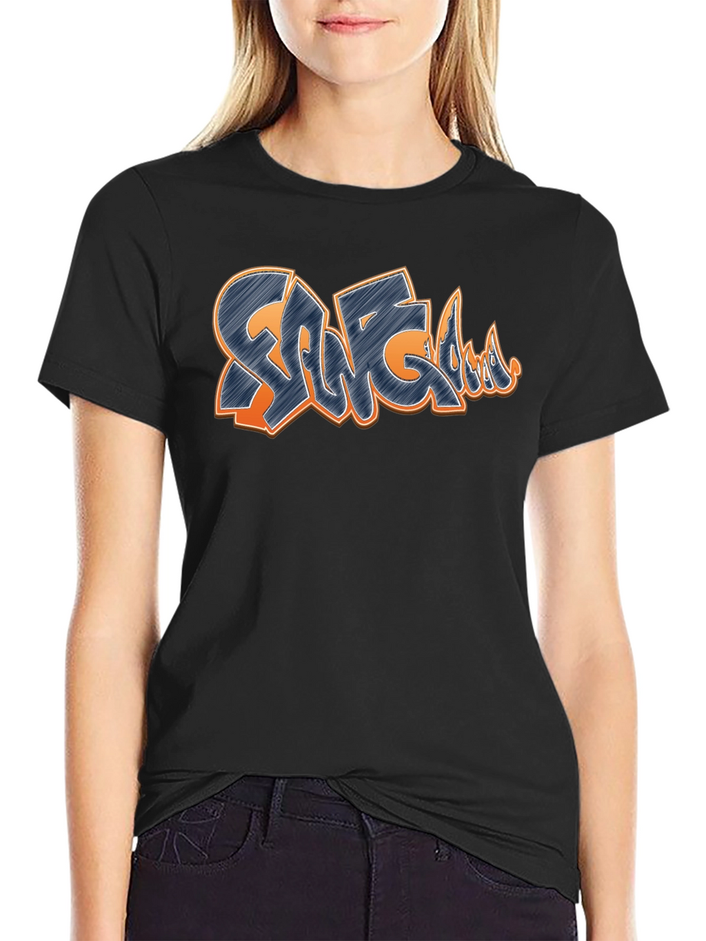 Graffiti Style Design T-Shirt - Black