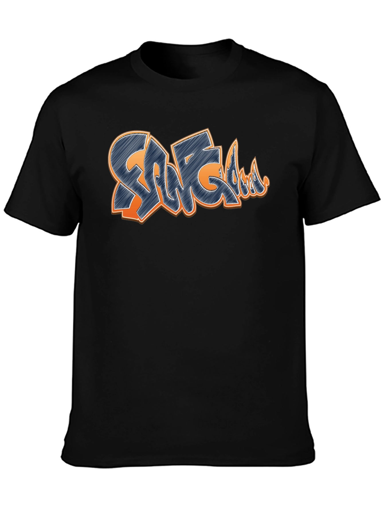 Graffiti Style Design T-Shirt - Black