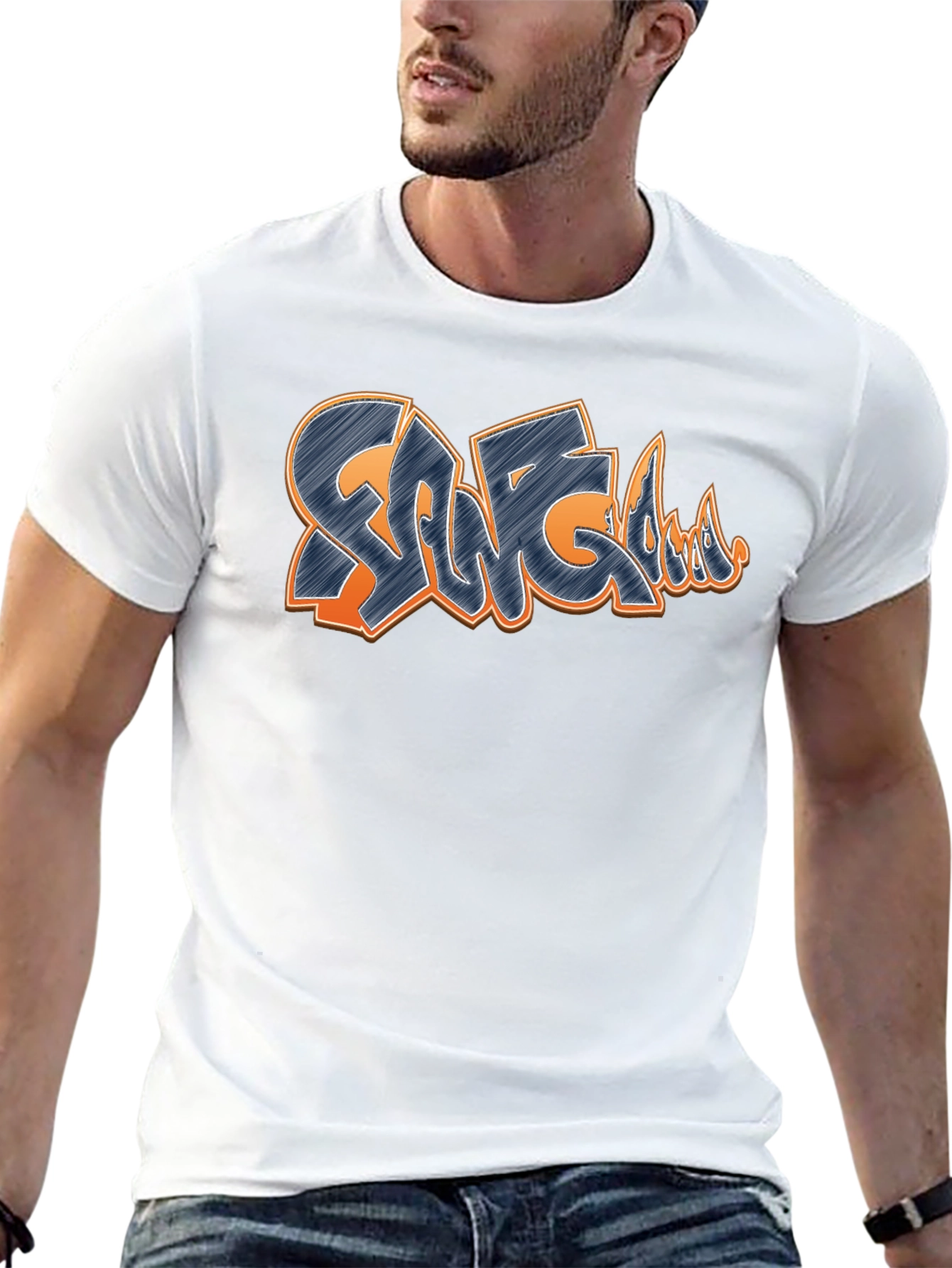 Graffiti Style Design T-Shirt - Black