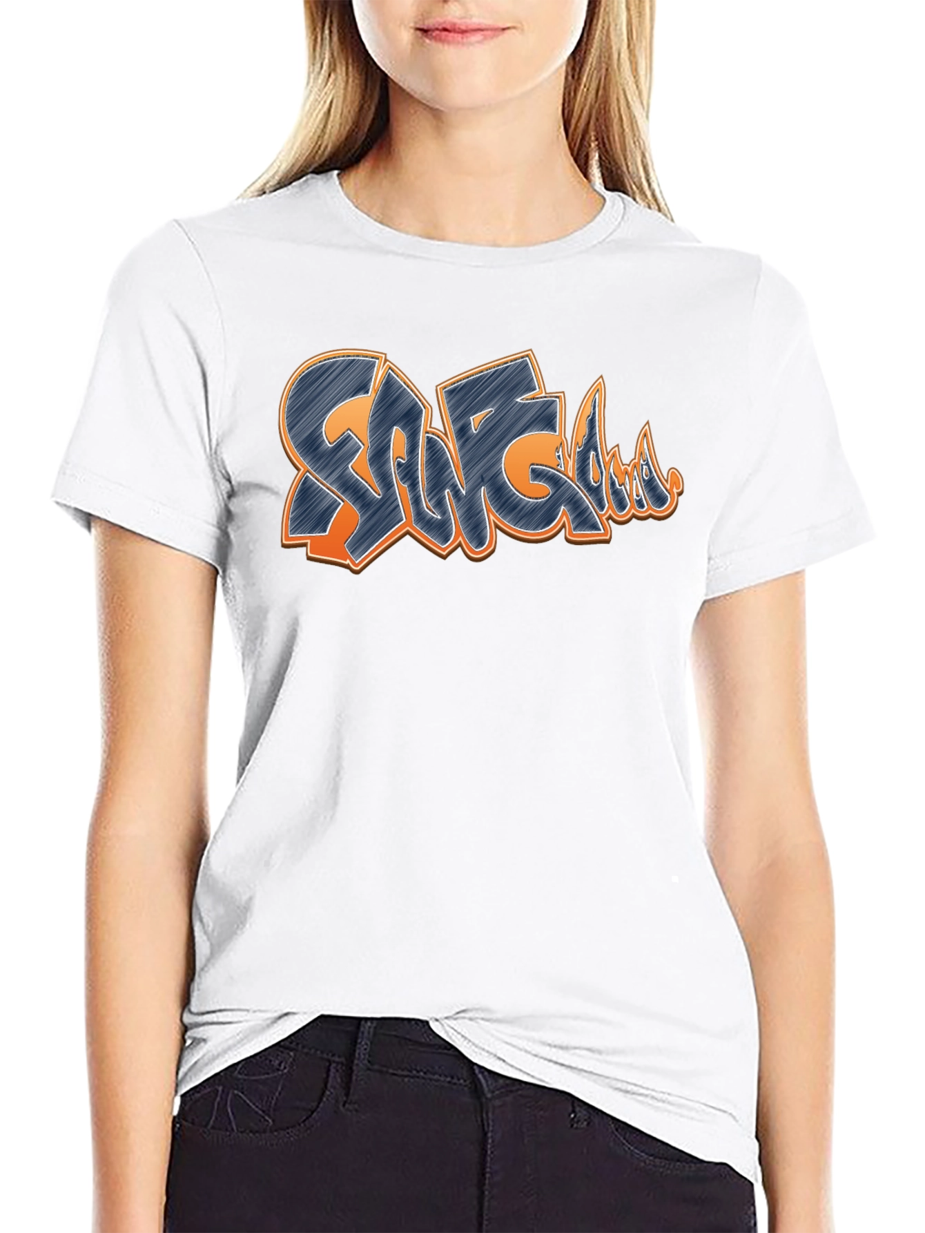Graffiti Style Design T-Shirt - Black