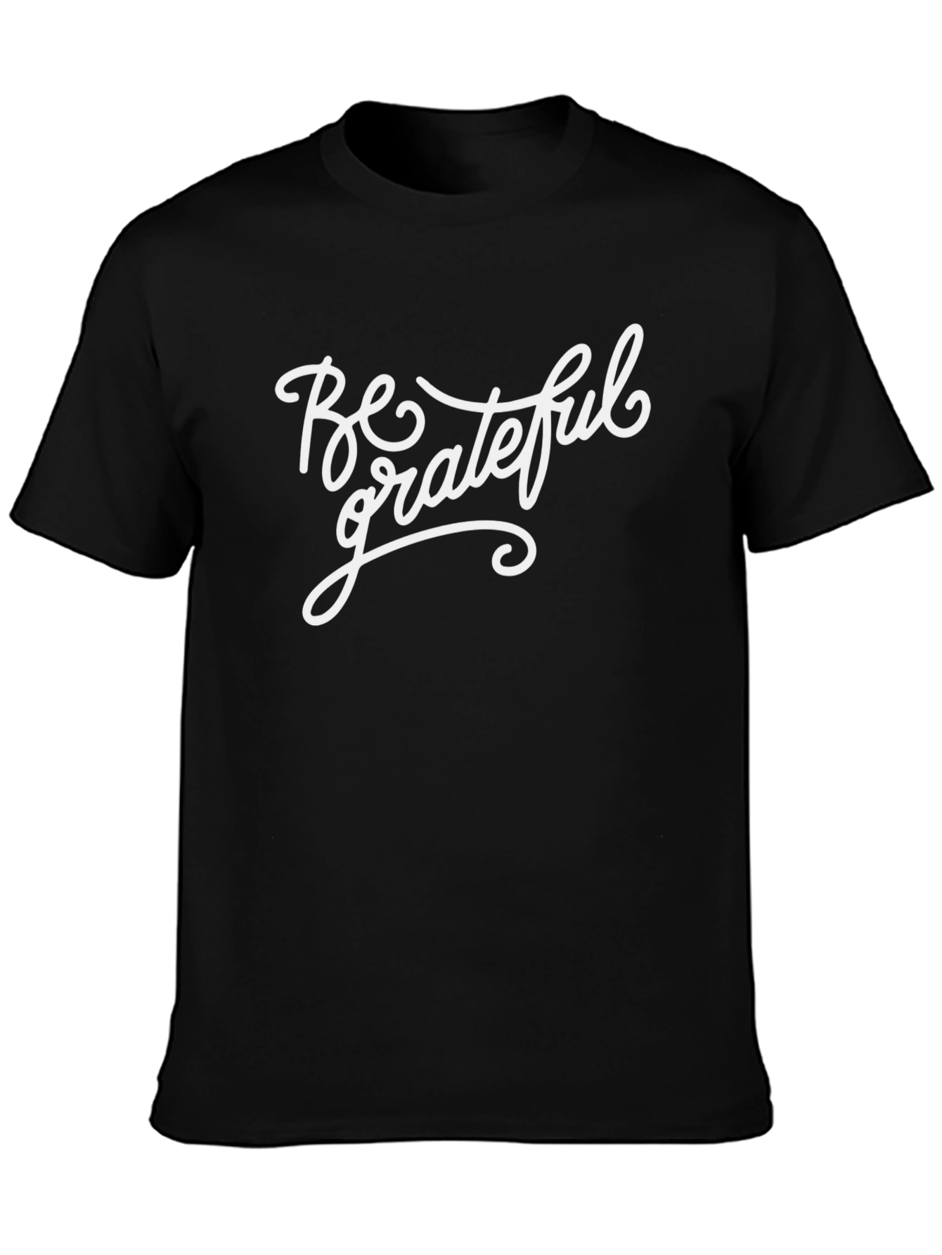 Be Grateful Graphic Tee - Black Cotton T-Shirt