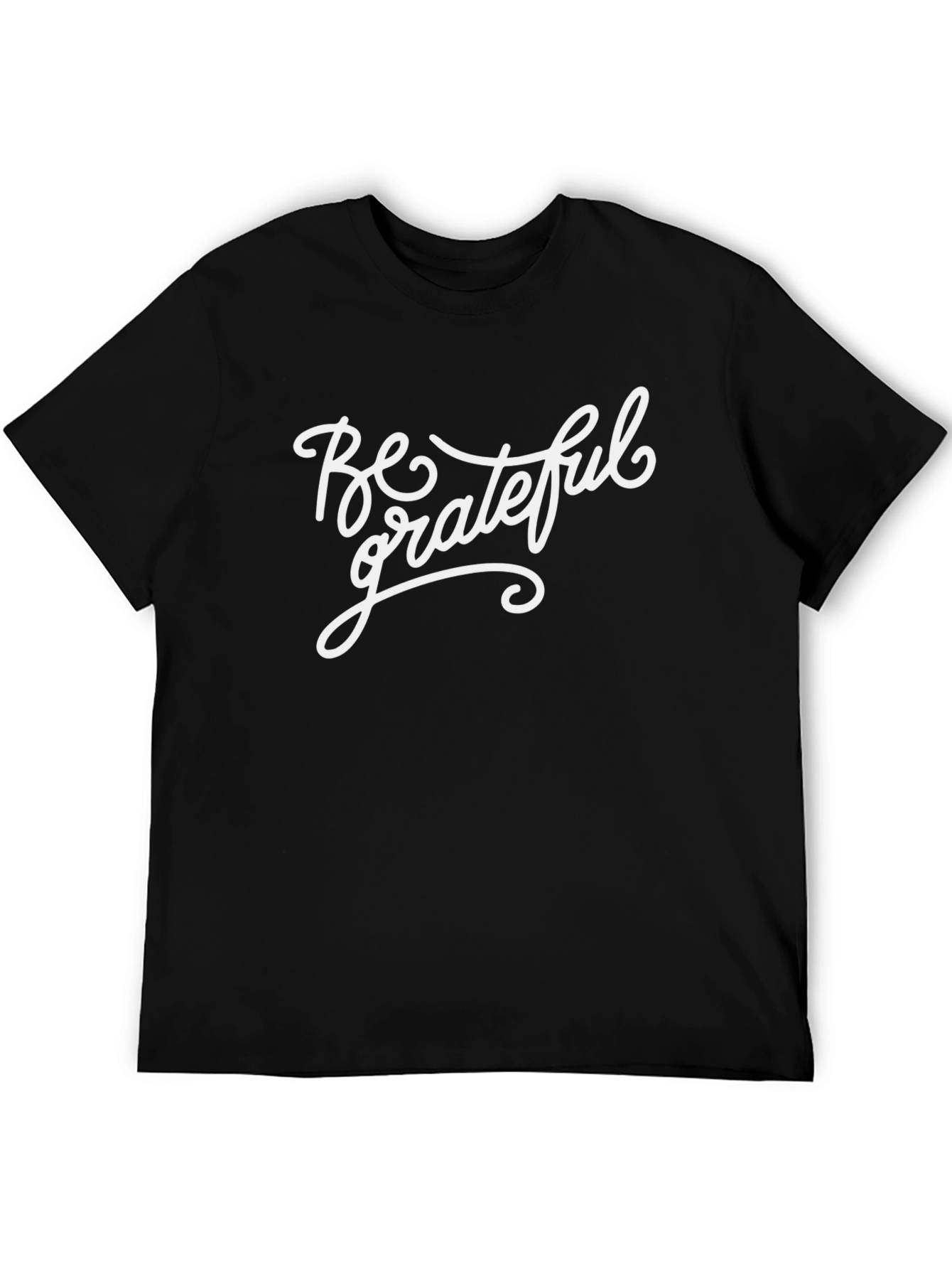 Be Grateful Graphic Tee - Black Cotton T-Shirt