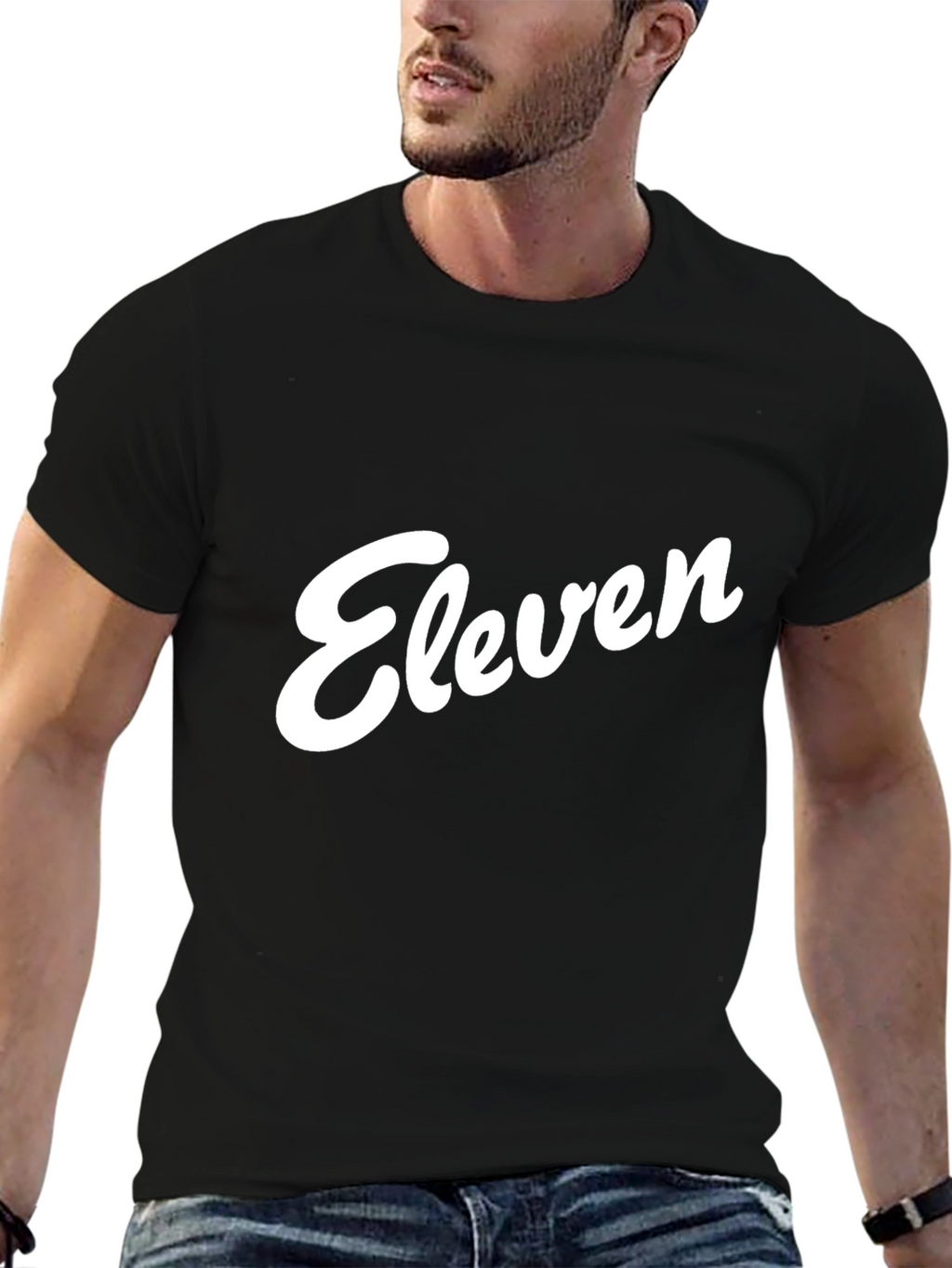 Eleven Graphic Tee - Black Cotton T-Shirt