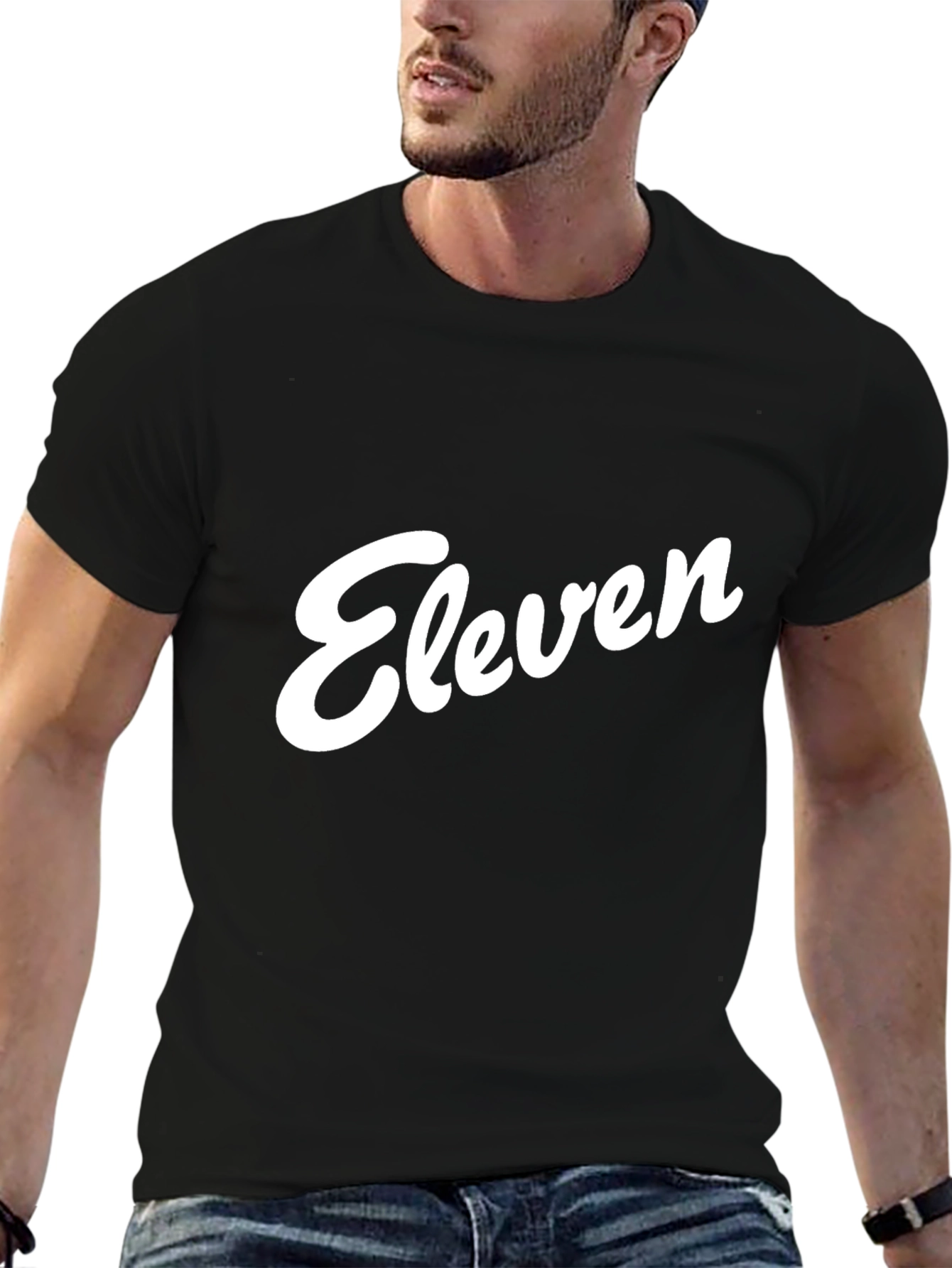 Eleven Graphic Tee - Black Cotton T-Shirt
