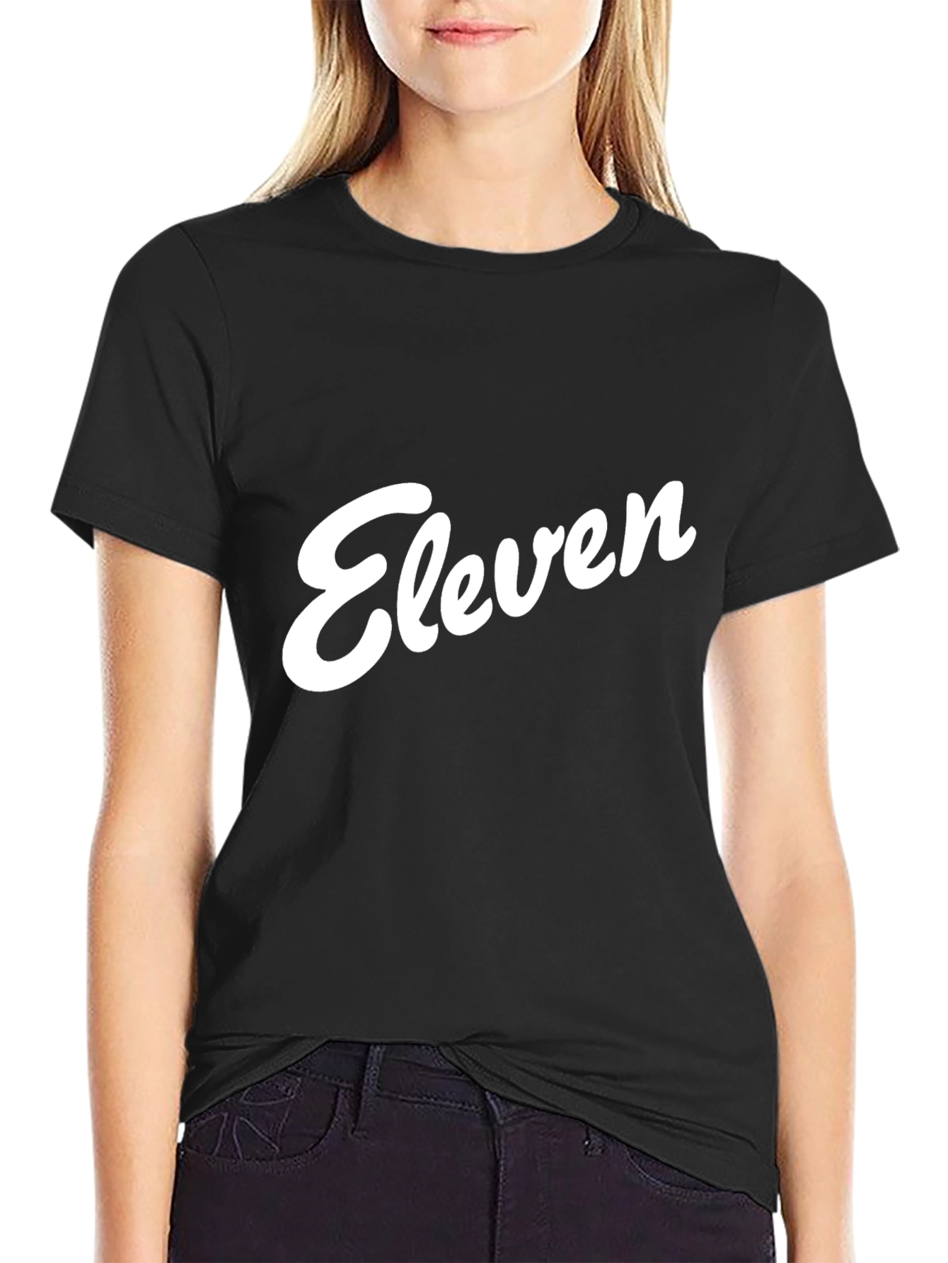 Eleven Graphic Tee - Black Cotton T-Shirt
