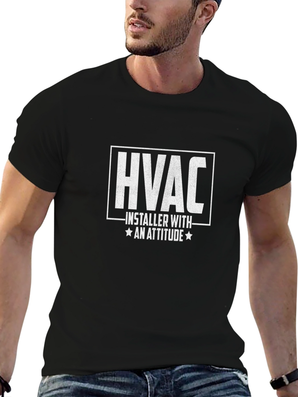 HVAC Installer With Attitude T-Shirt - Black