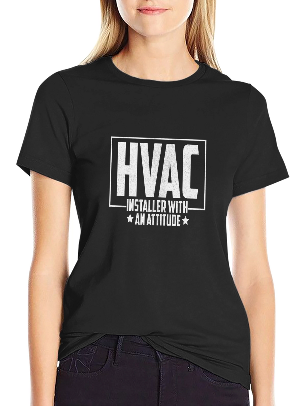 HVAC Installer With Attitude T-Shirt - Black