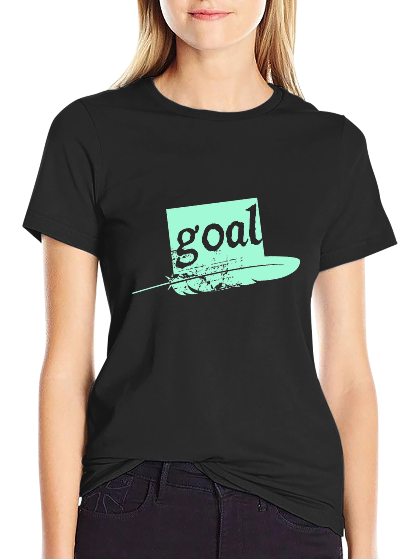 Goal Hat Graphic Black T-Shirt