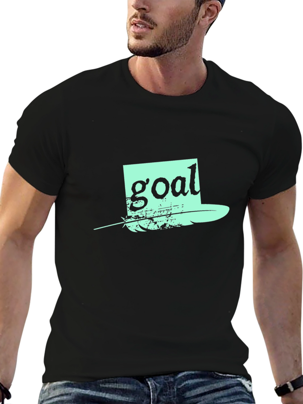 Goal Hat Graphic Black T-Shirt