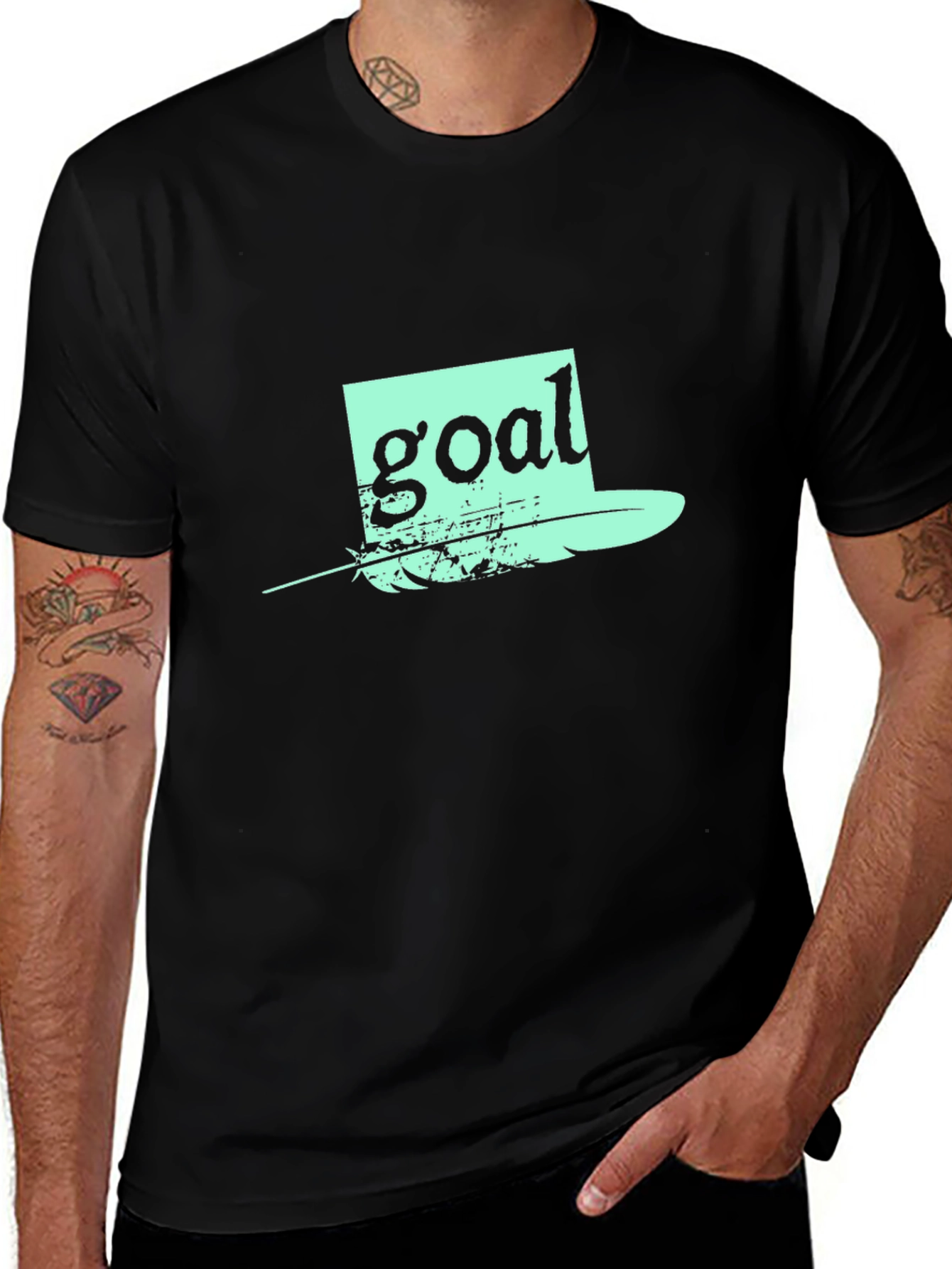 Goal Hat Graphic Black T-Shirt