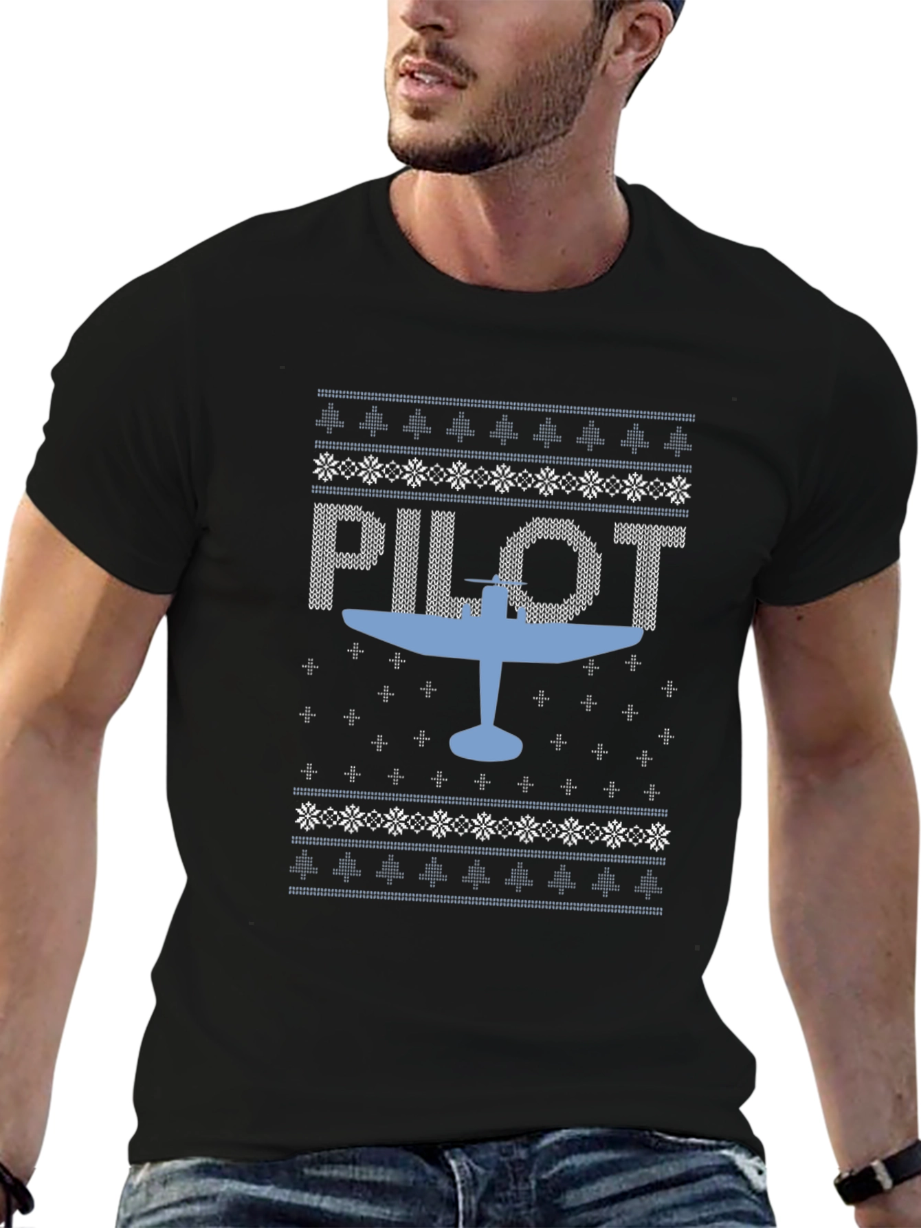 Pilot Plane Ugly Christmas Sweater T-shirt