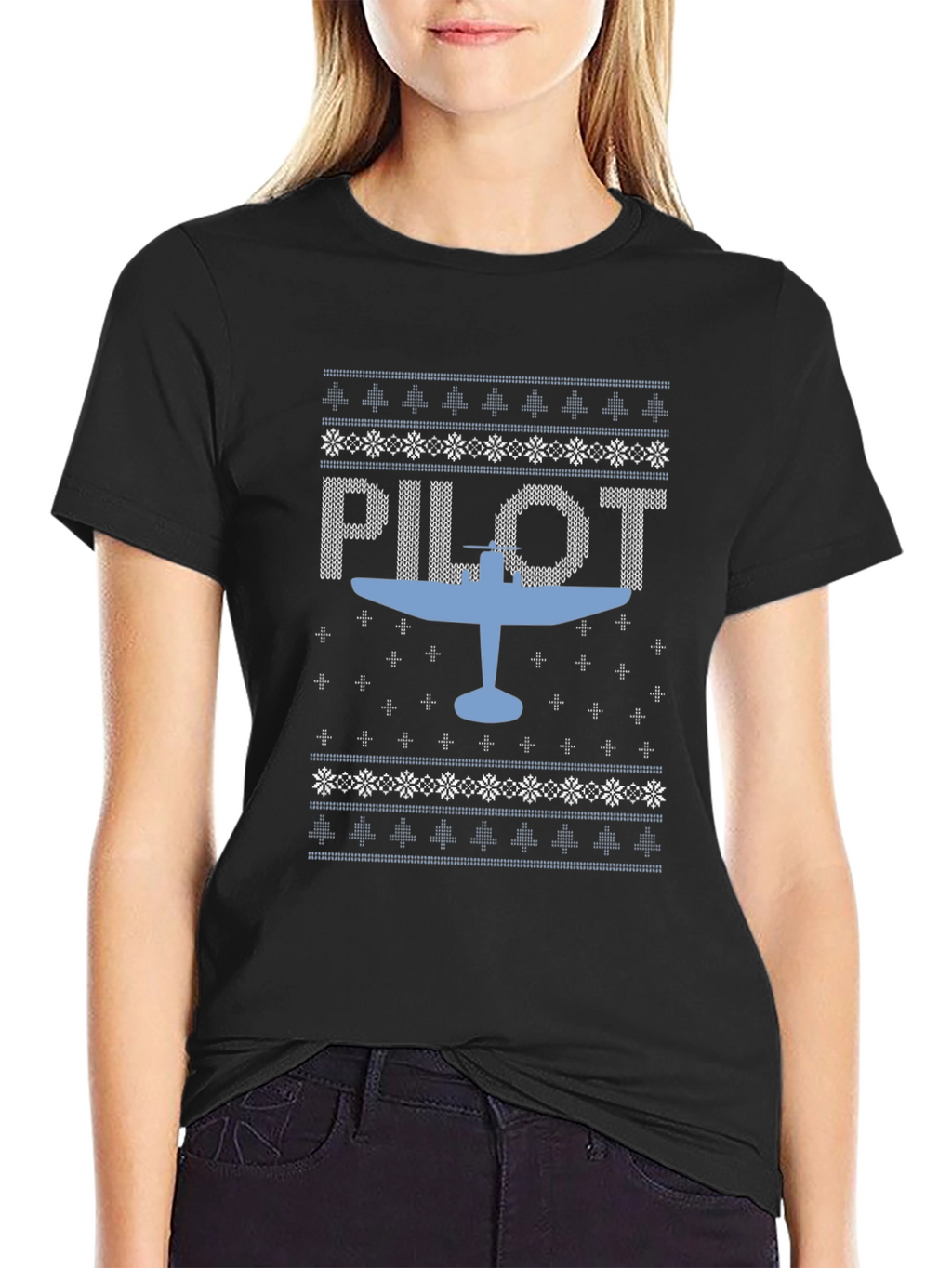 Pilot Plane Ugly Christmas Sweater T-shirt