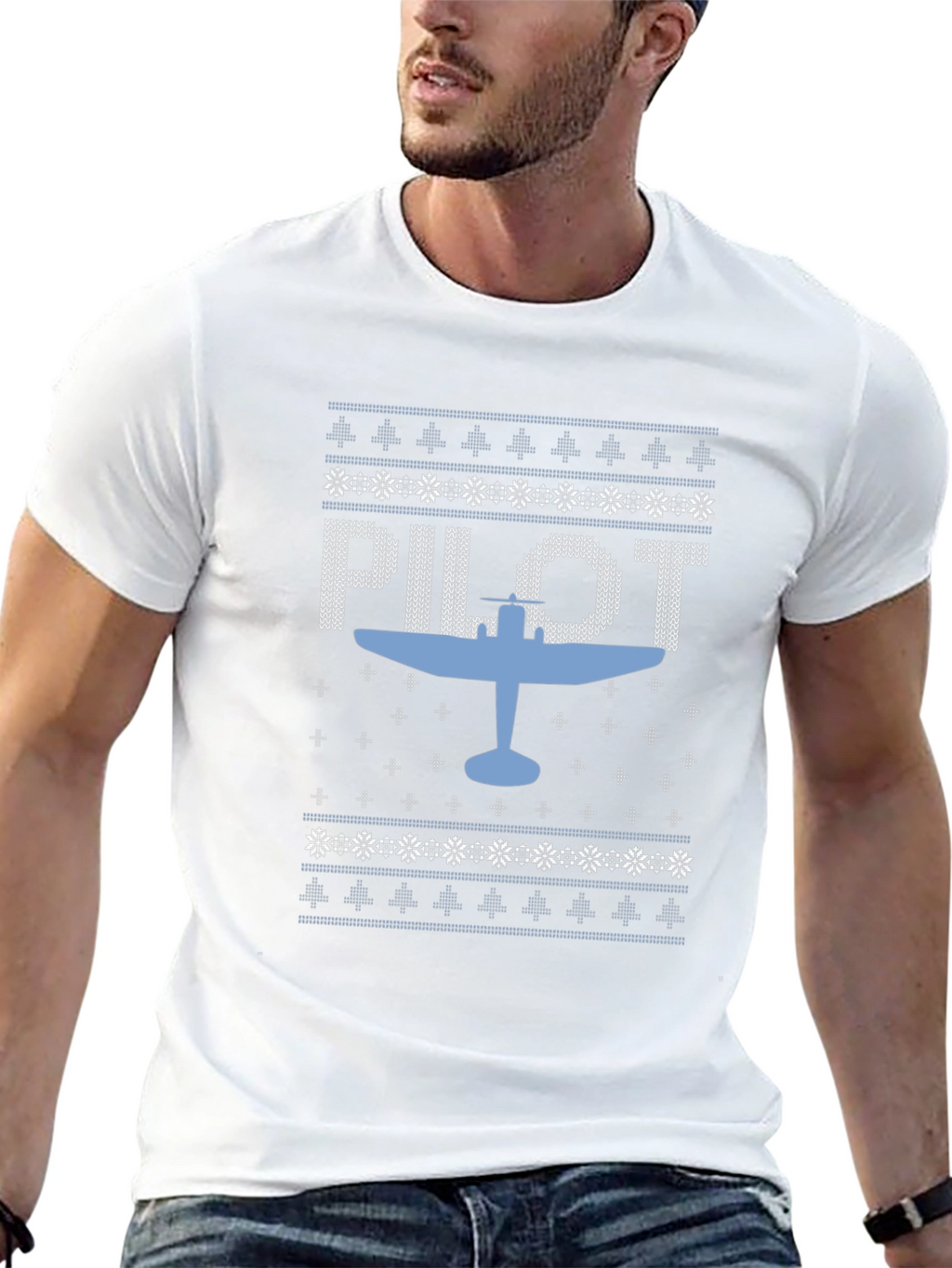 Pilot Plane Ugly Christmas Sweater T-shirt