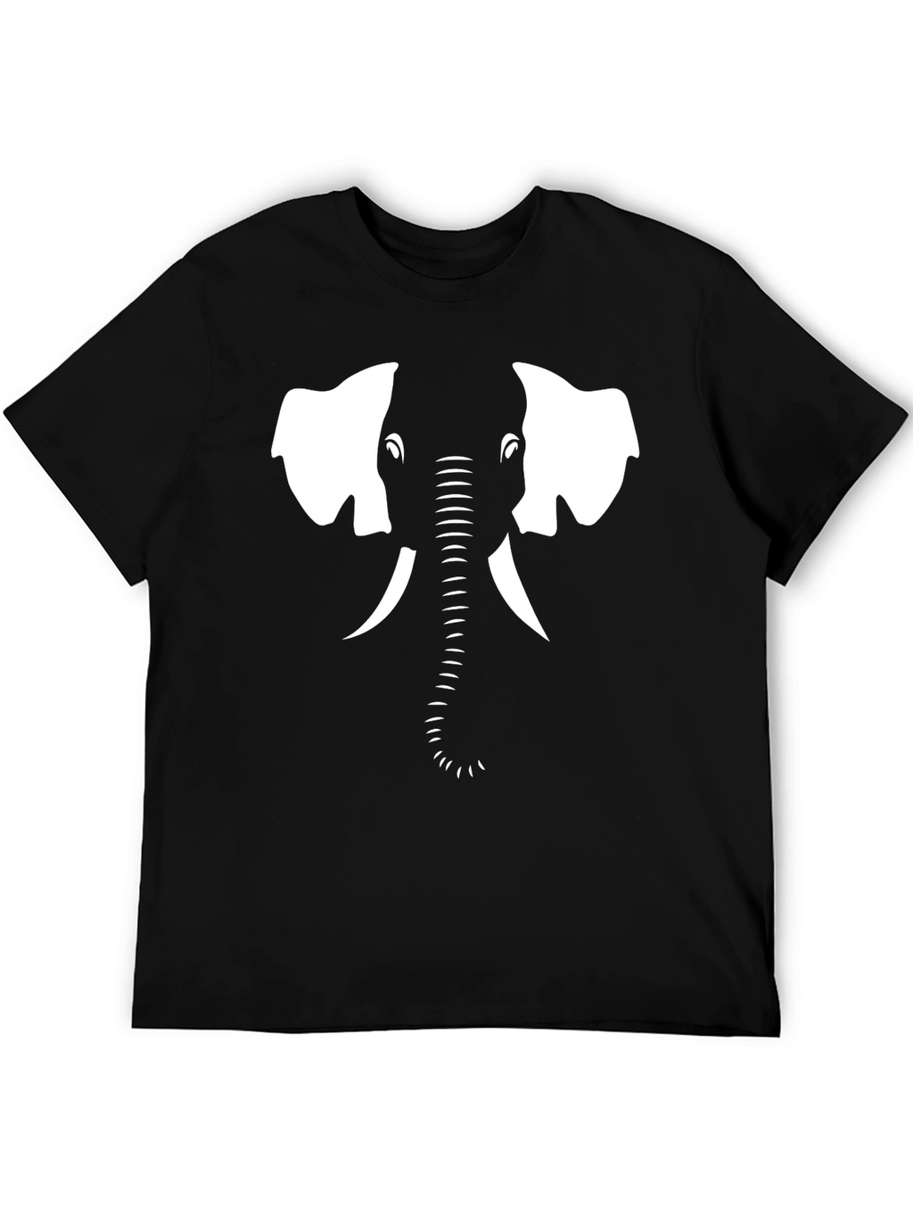 Elephant Face Graphic T-Shirt - Black